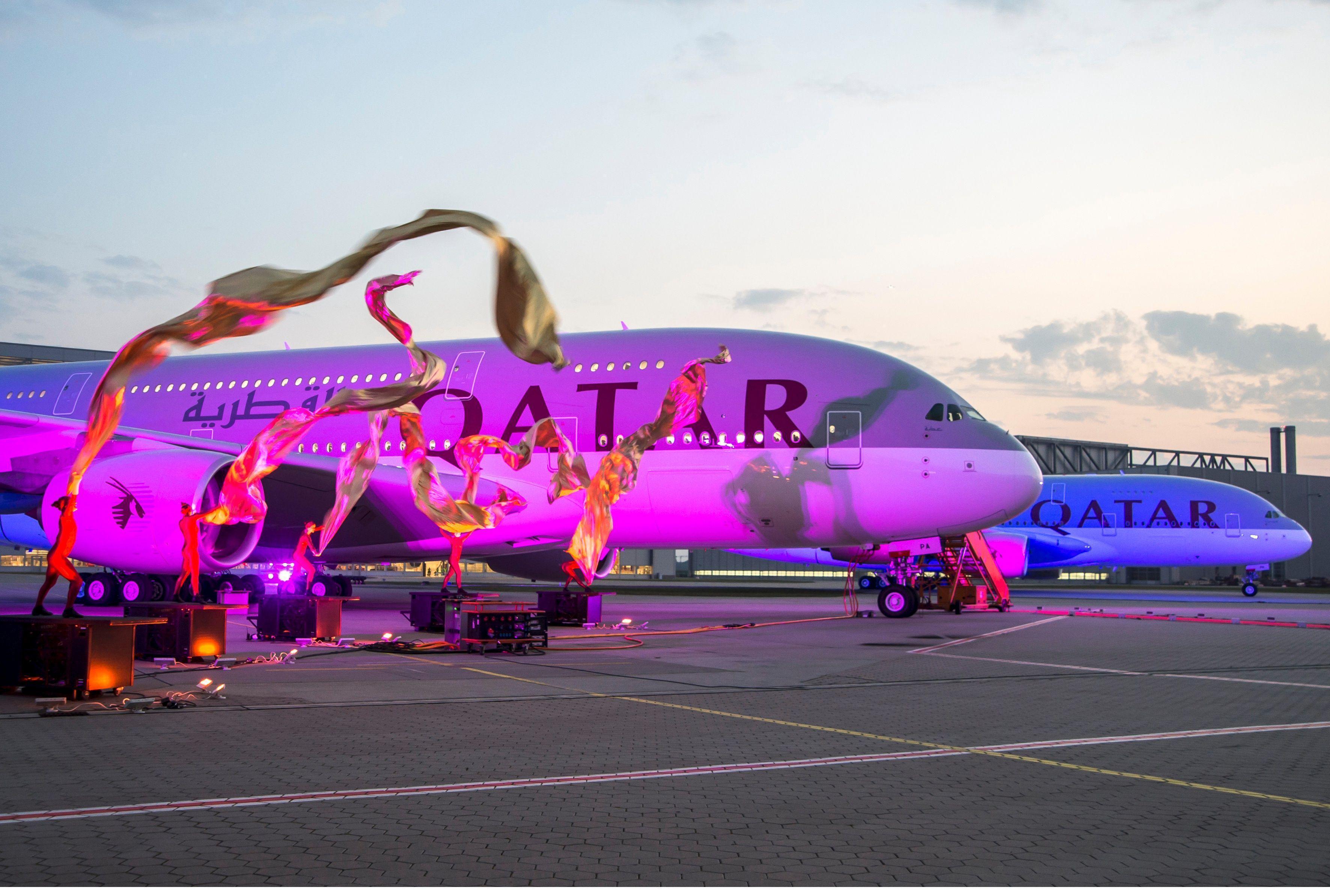 Qatar_Airways_A380 800_Delivery_Ceremony. Qatar Airways Airlines