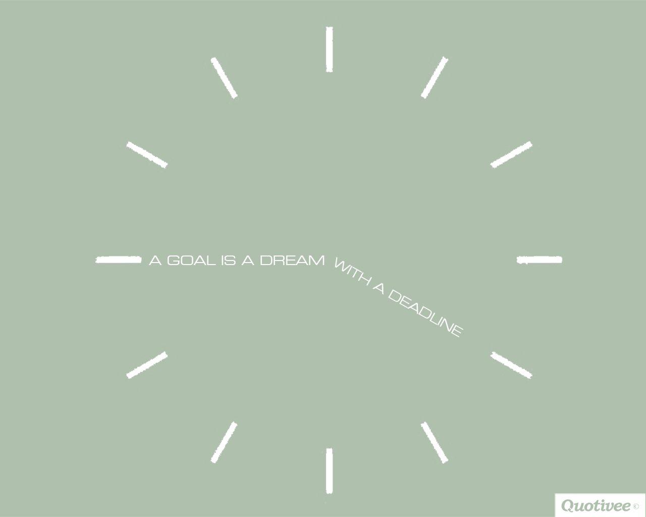 Motivational Wallpaper on Time: A Goal is a dream with a deadline