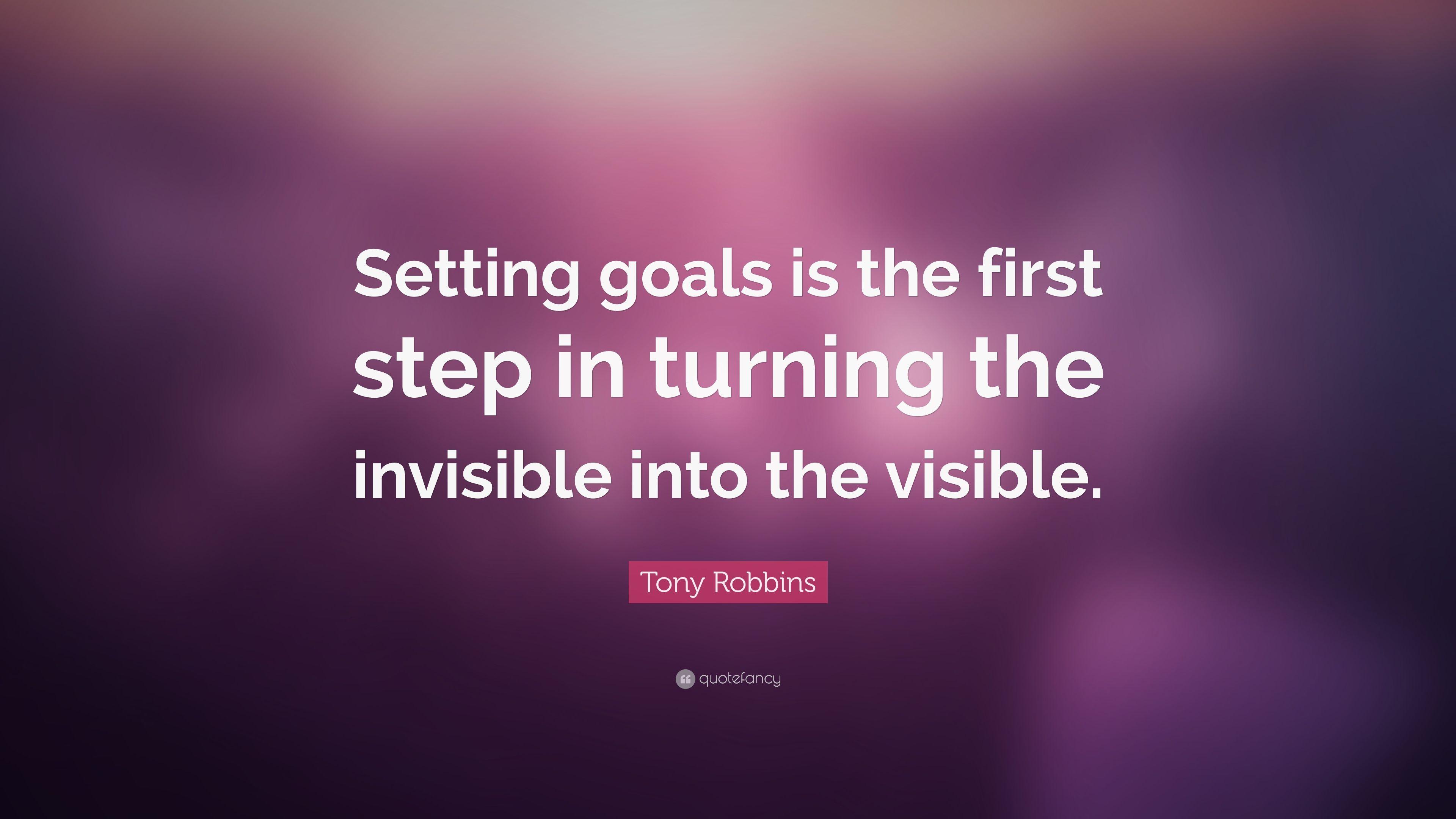 Tony Robbins Quote: “Setting goals is the first step in turning
