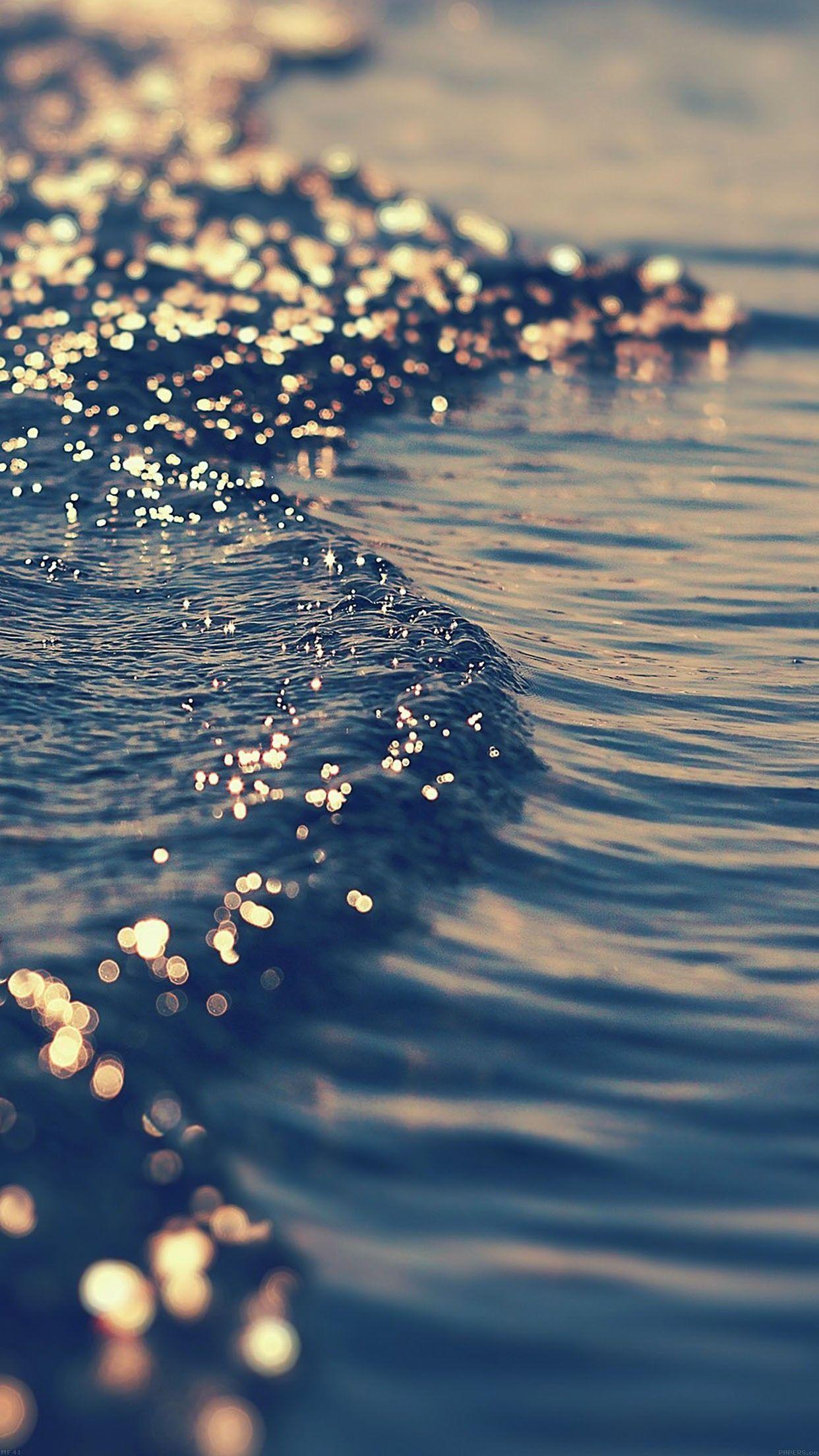 gold sea wave water sunset ocean nature iPhone 6 Plus Wallpaper