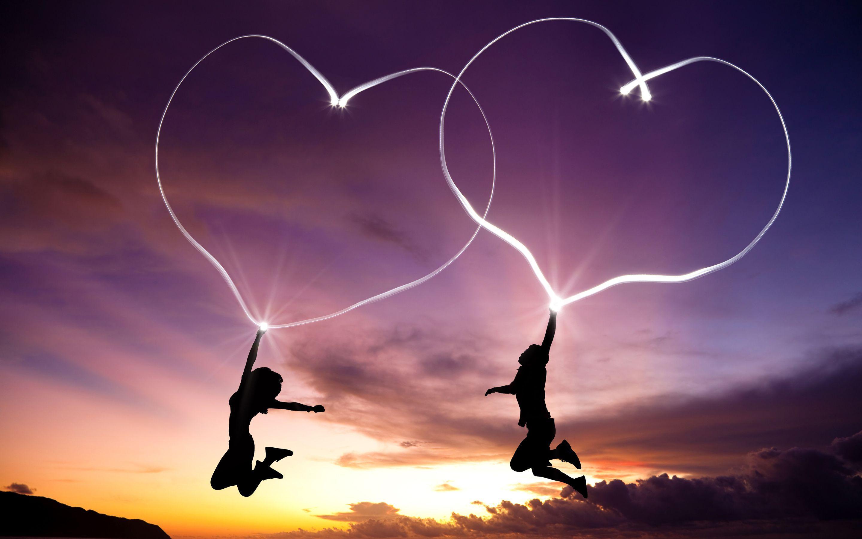 Love Hearts Pair Wallpaper