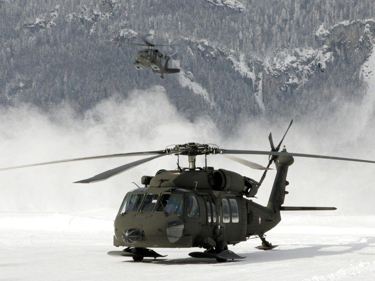 UH 60 Black Hawks In Winter. Helicopters. Black, Air