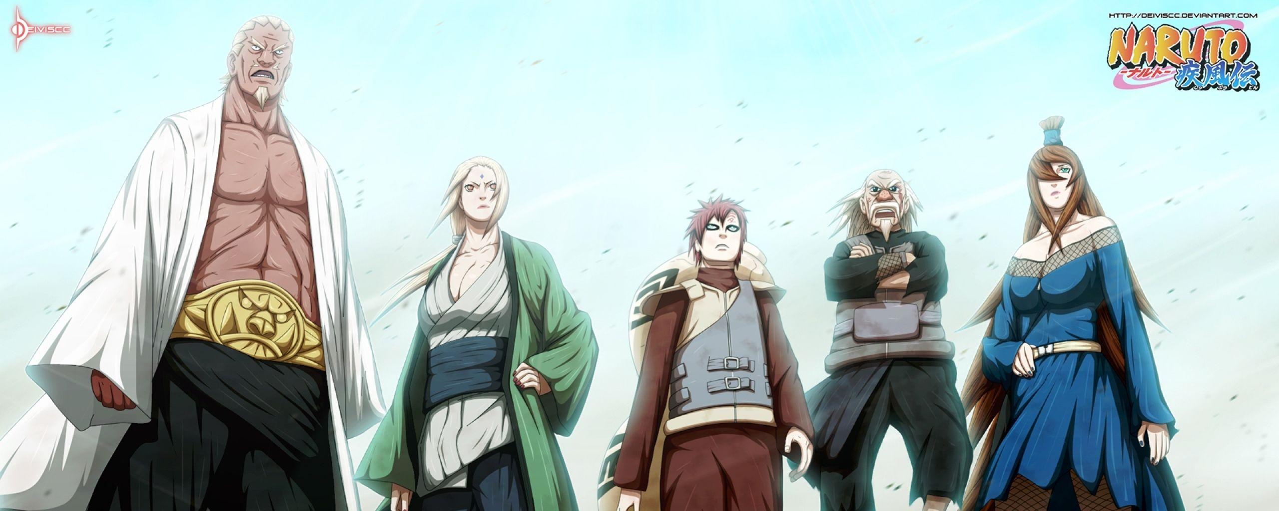 Download Wallpaper 2560x1024 Naruto, Sabaku no gaara, Tsunade