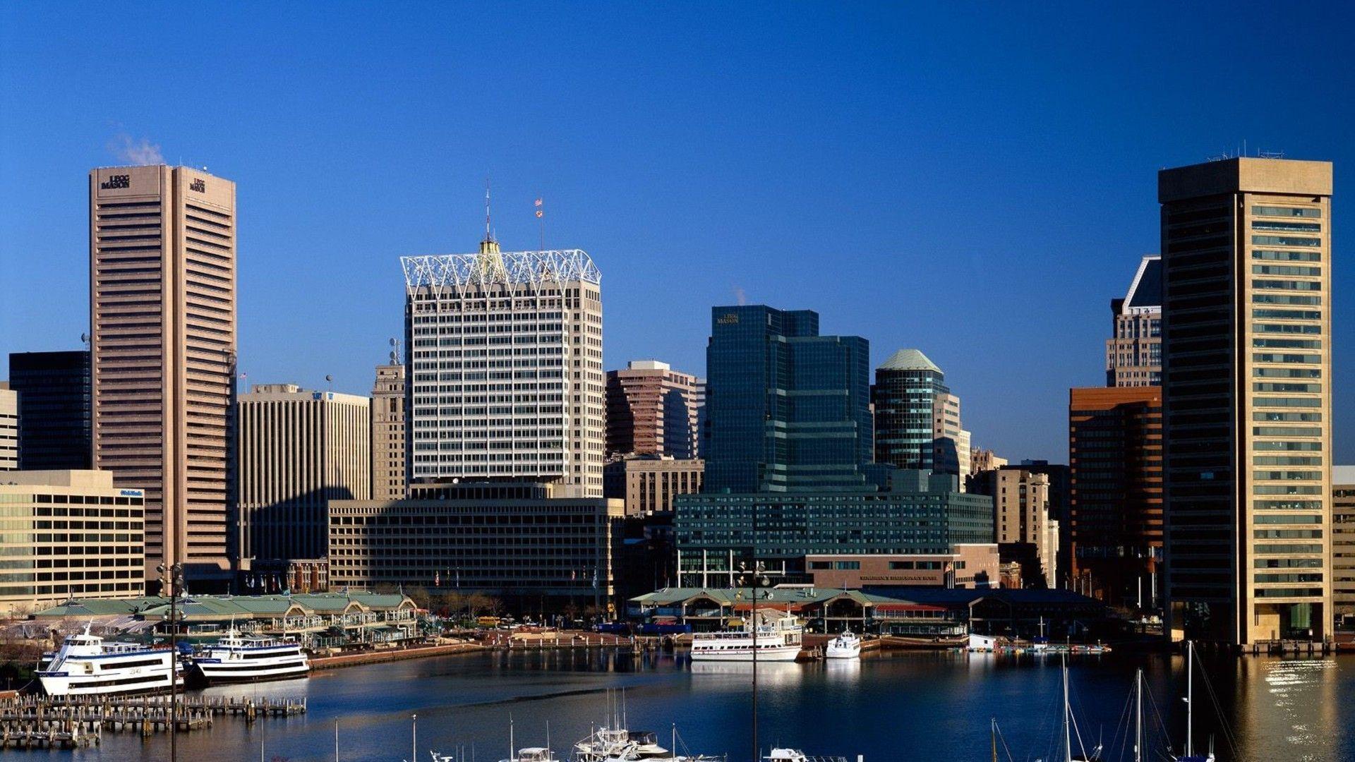 Cityscapes harbor baltimore cities maryland wallpaper
