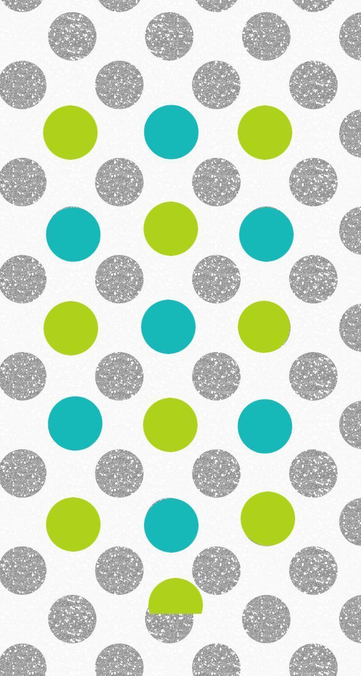 Silver Lime jade polka dots spots iphone wallpaper phone