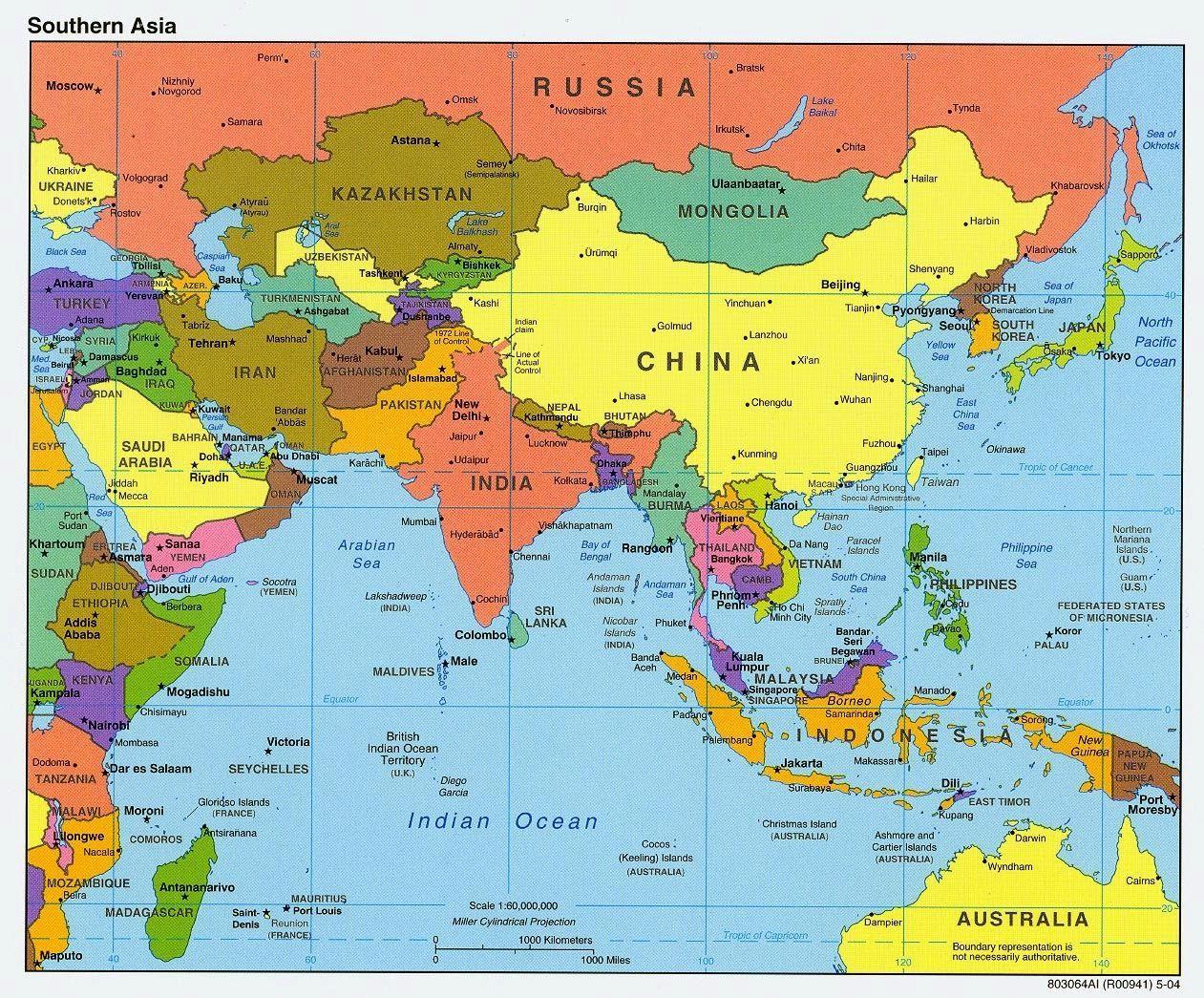 Asia Map Countries Map | Map of Atlantic Ocean Area