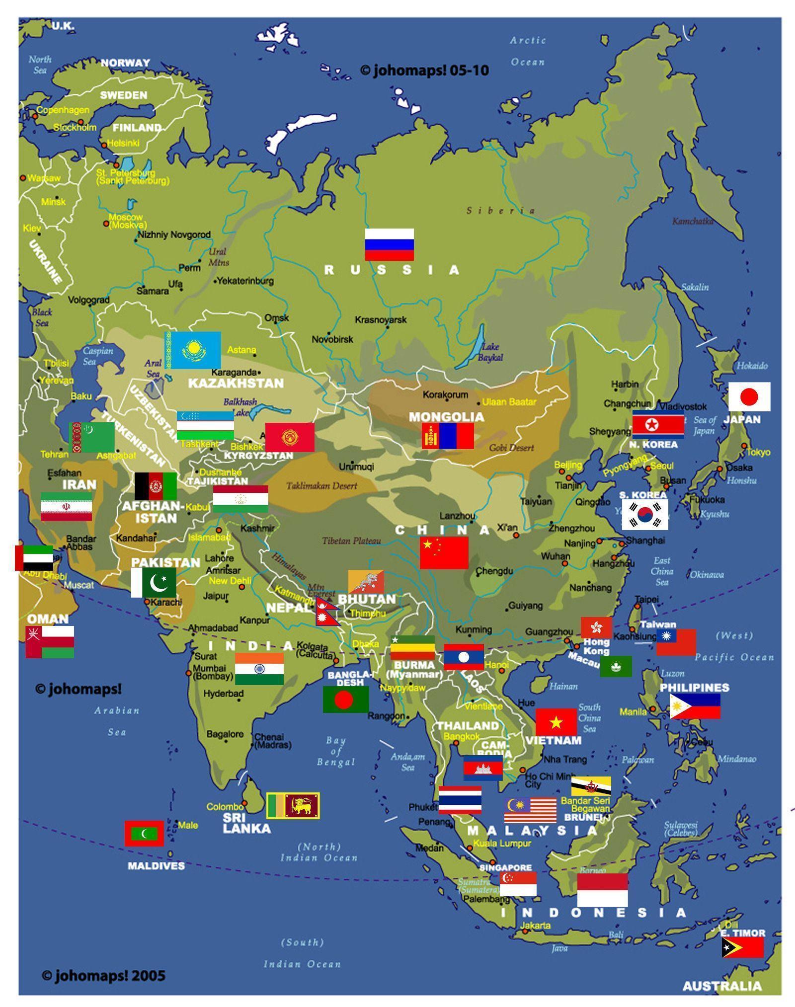 map of asia