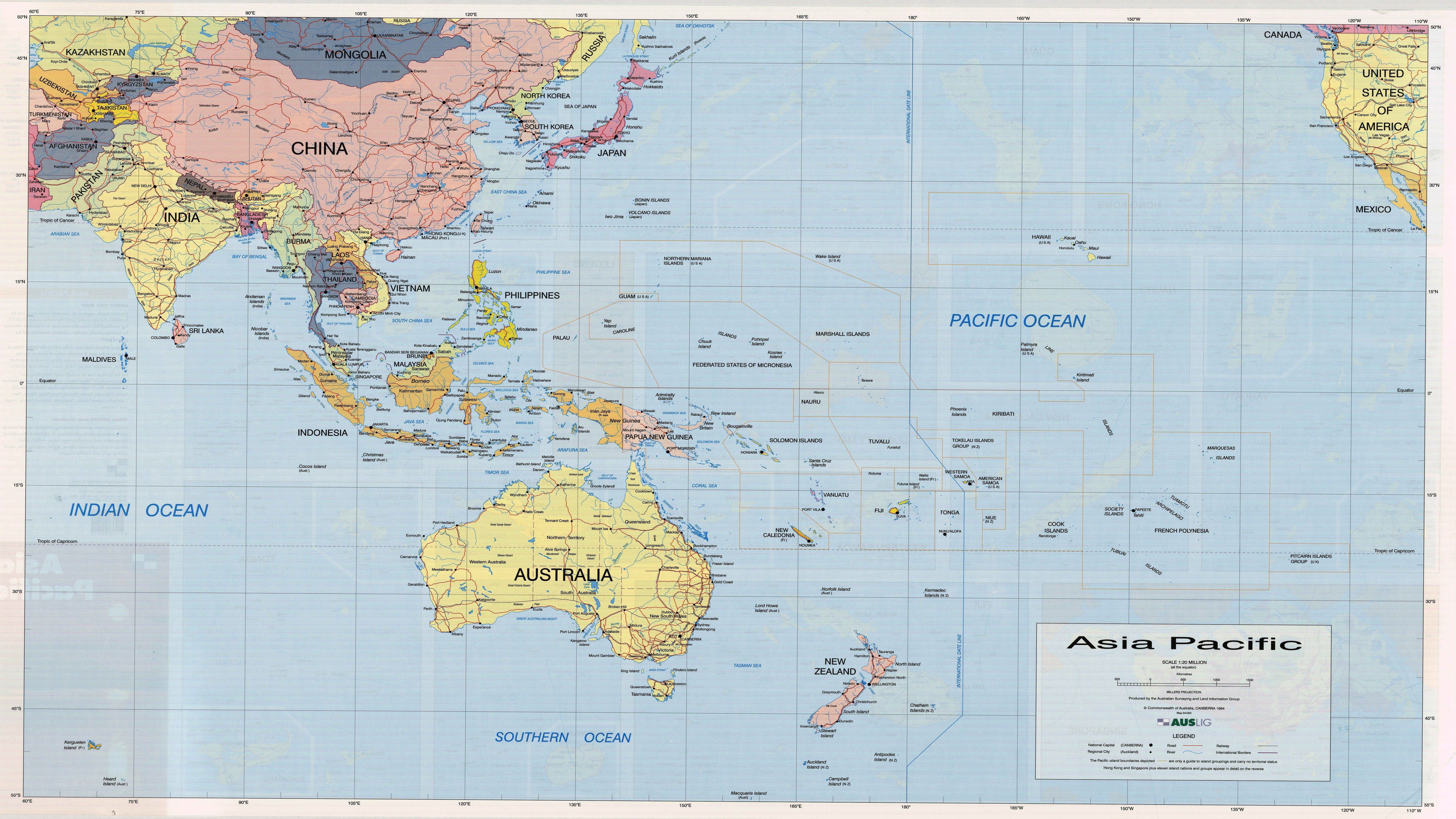 Asia Map Wallpaper