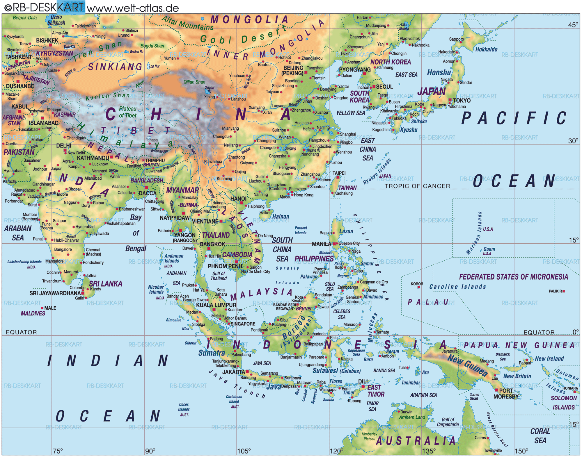 Asia Far East Map. 2000x1572 #asia