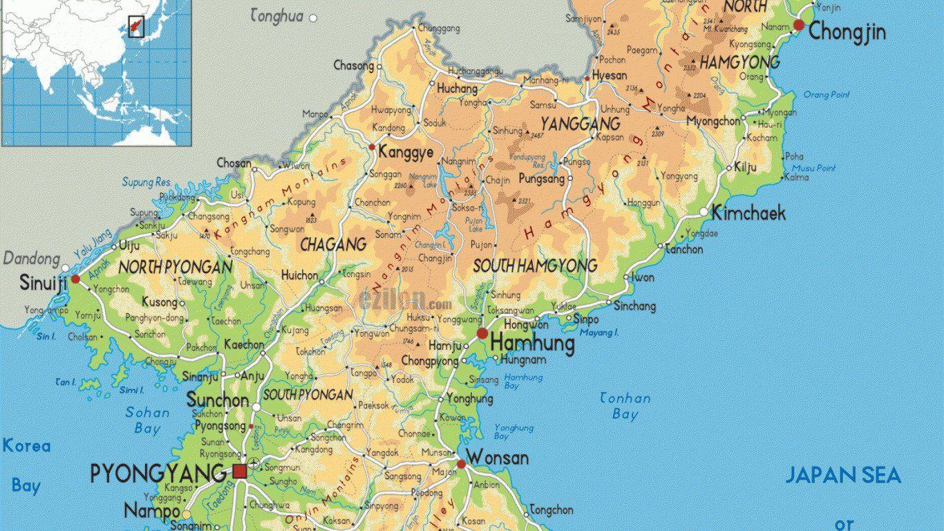 Карта южной кореи с городами на английском - 86 фото