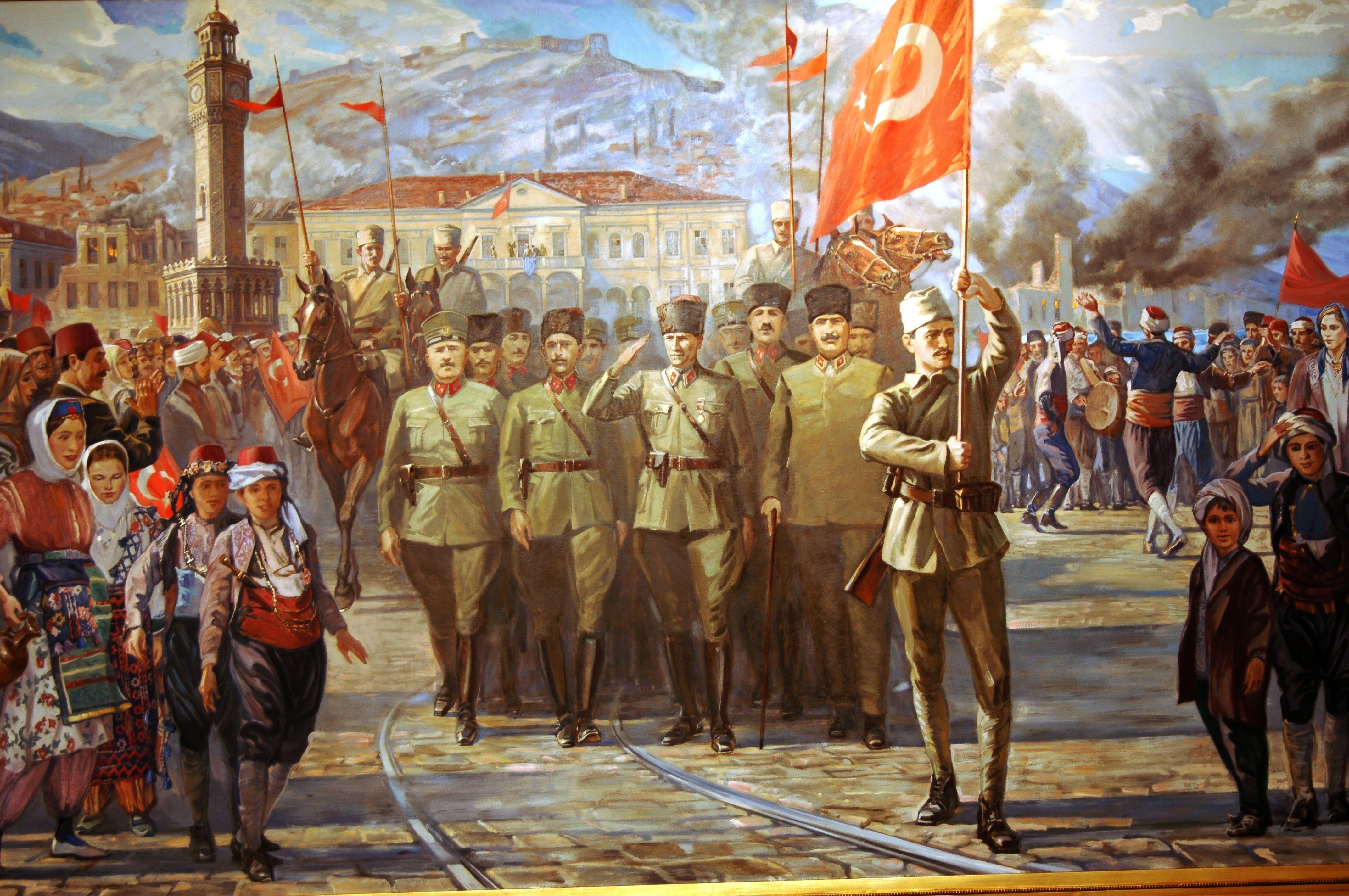 soldiers, artwork, Turkey, army, Ata, Ataturk, Turk, Turkish flag, Turks wallpaper