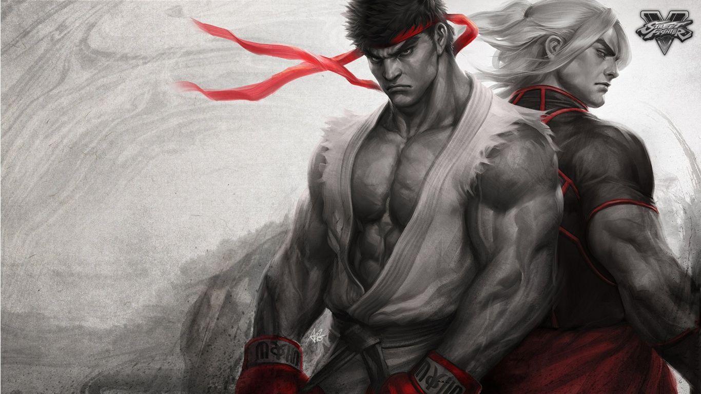 Ryu And Ken Masters Art Street Fighter V Wallpaper