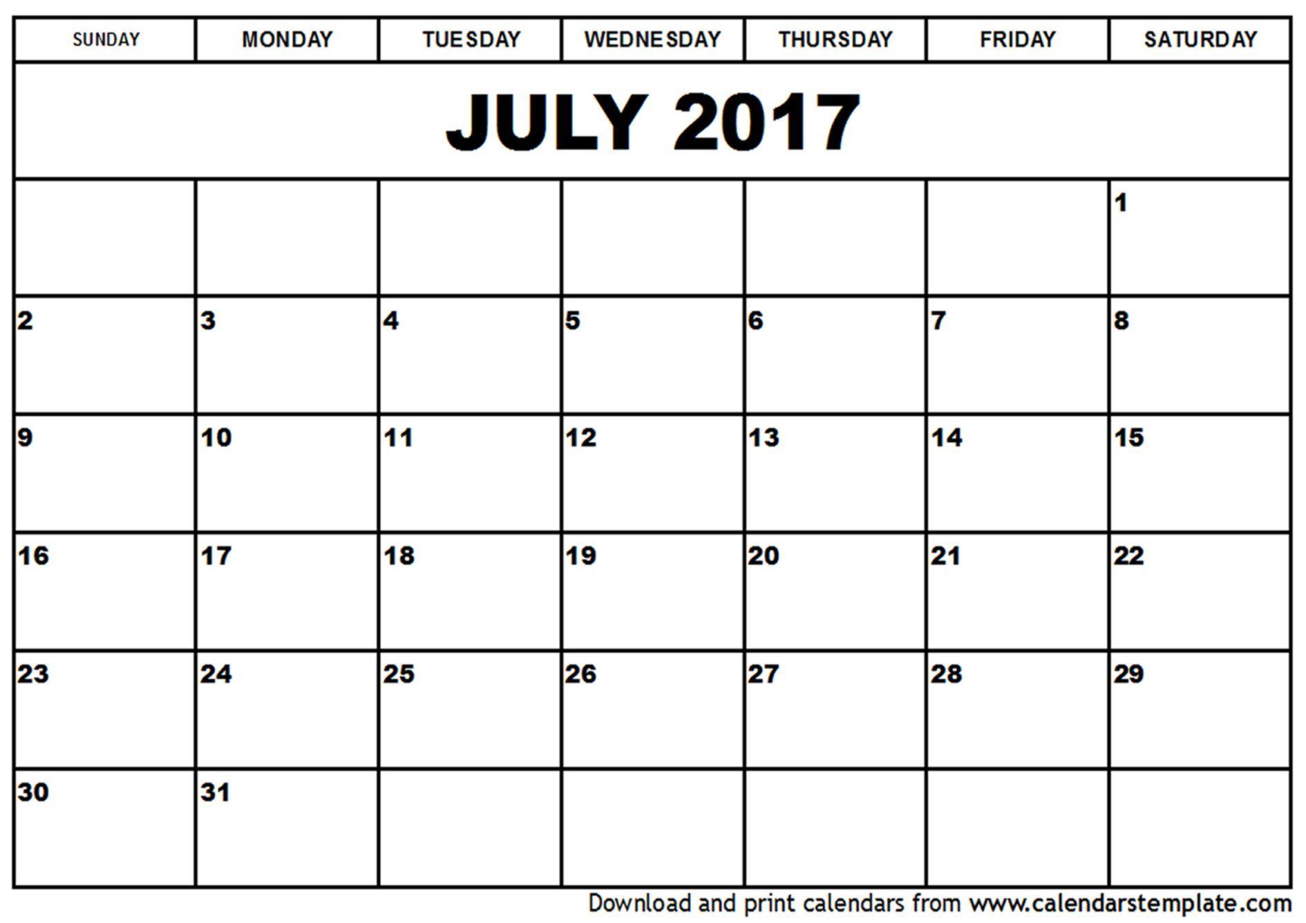 July 2017 Calendar HD