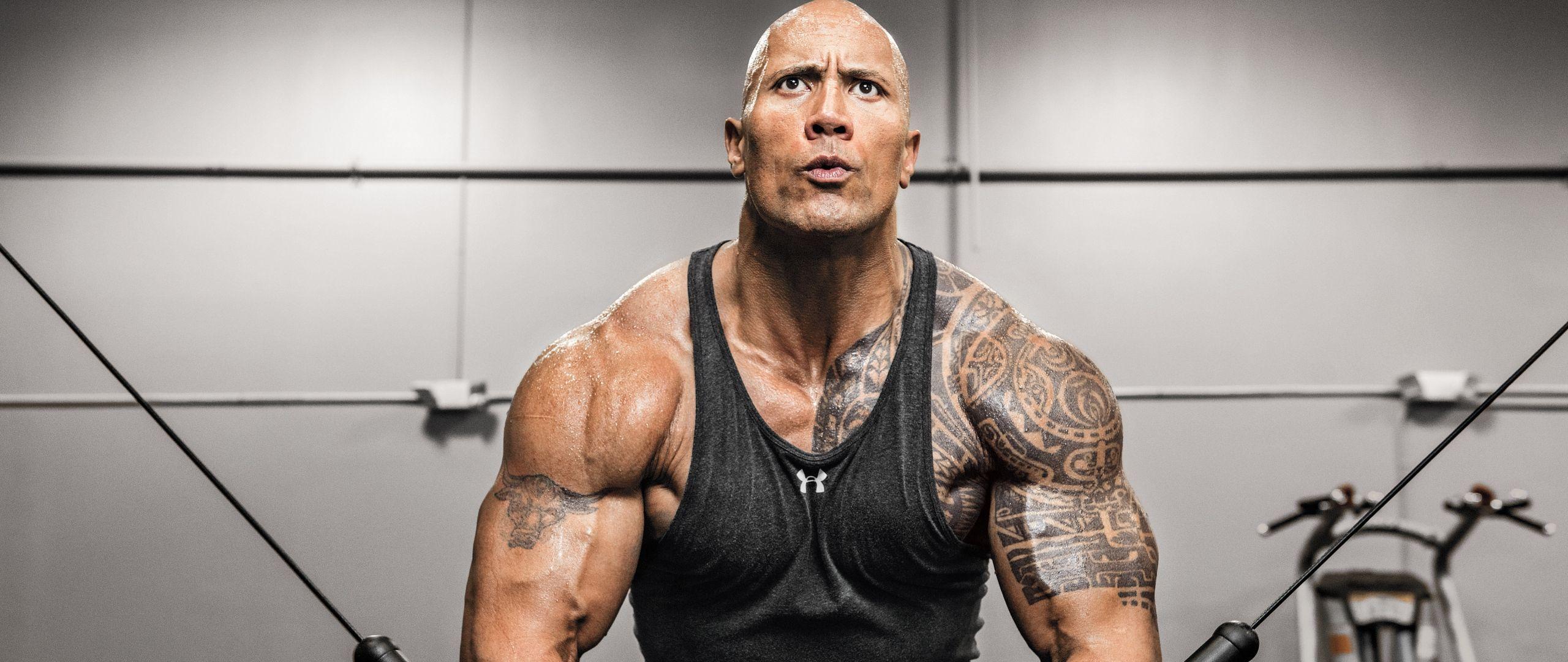 The Rock Actor Gym Exercise Workout Wallpaper