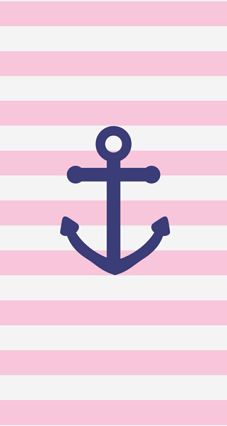 Pink navy anchor iphone phone wallpaper background lock screen