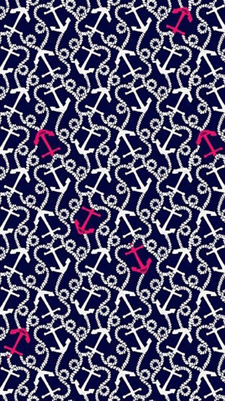 iPhone 5 Wallpaper Background Pulitzer Anchor Pattern