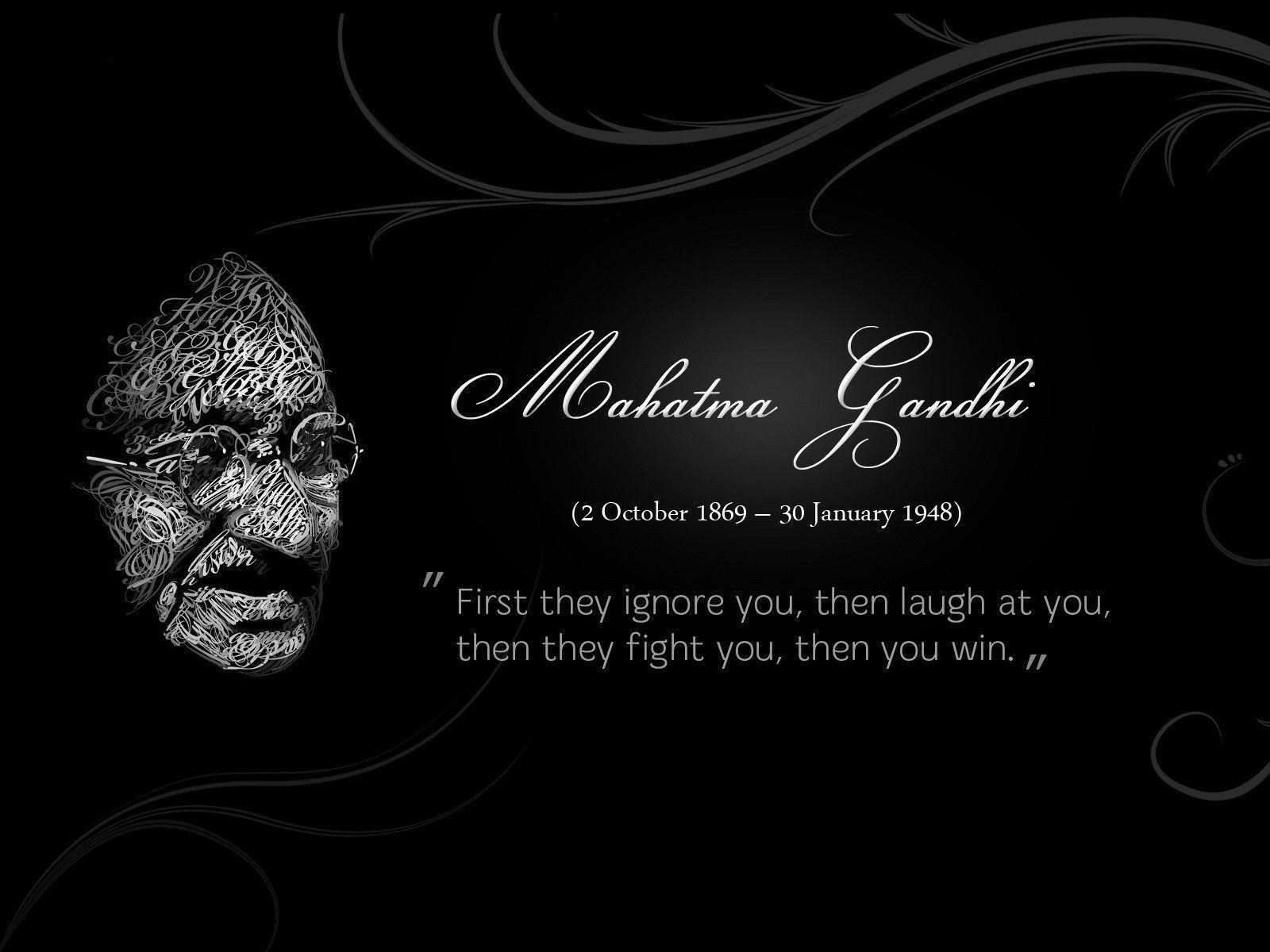 Famous Mahatma Gandhi Father of Nation Quotes on Success. HD