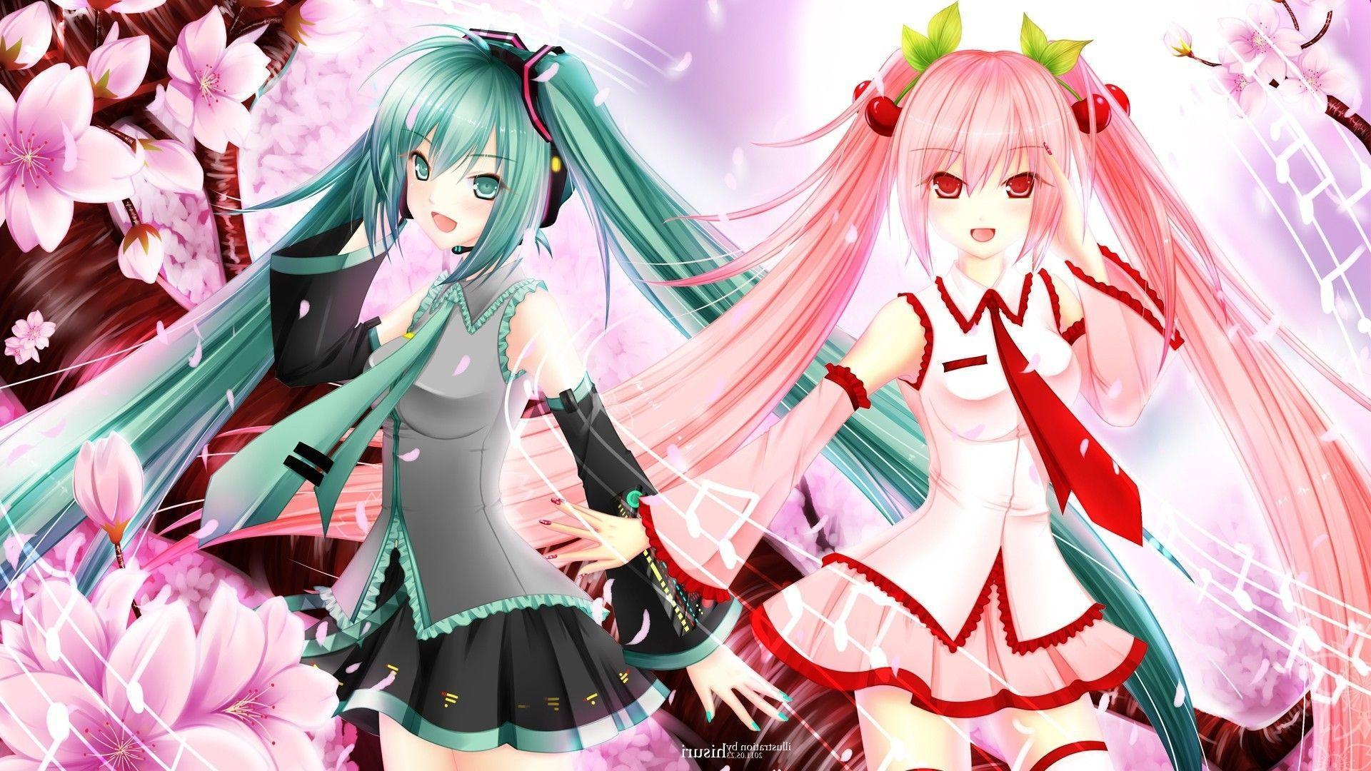 anime, Anime Girls, Hatsune Miku, Vocaloid, Sakura Miku, Cherry