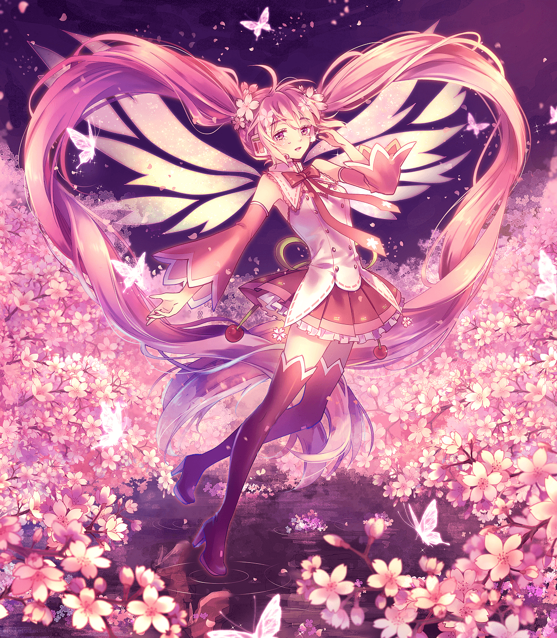 pink sakura miku