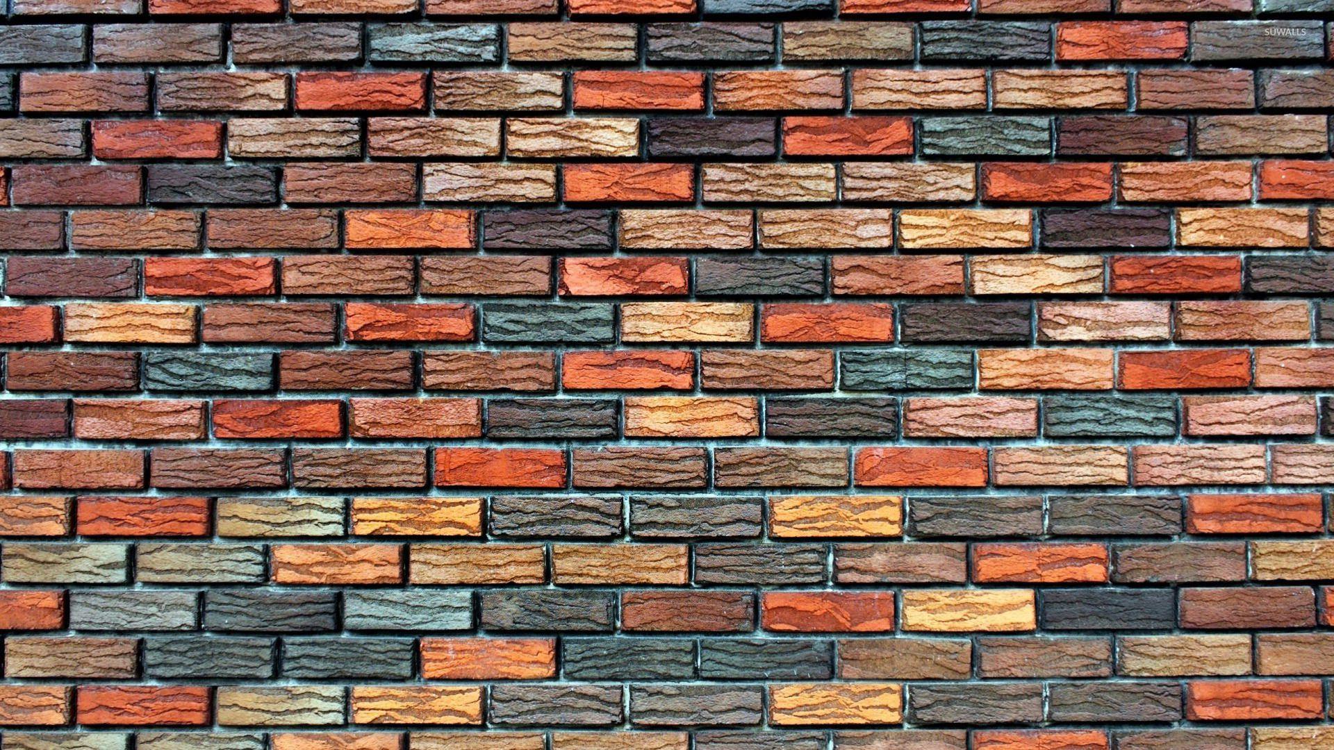 bricks wallpaper living room