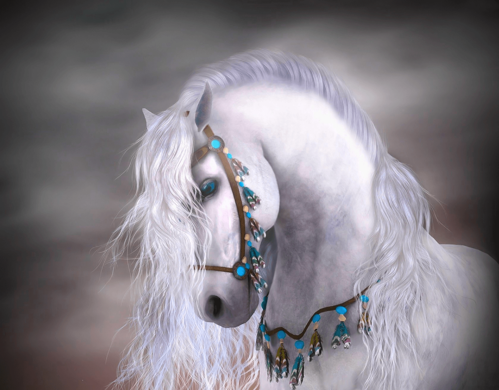 White Horse Computer Wallpaper, Desktop Backgroundx1313