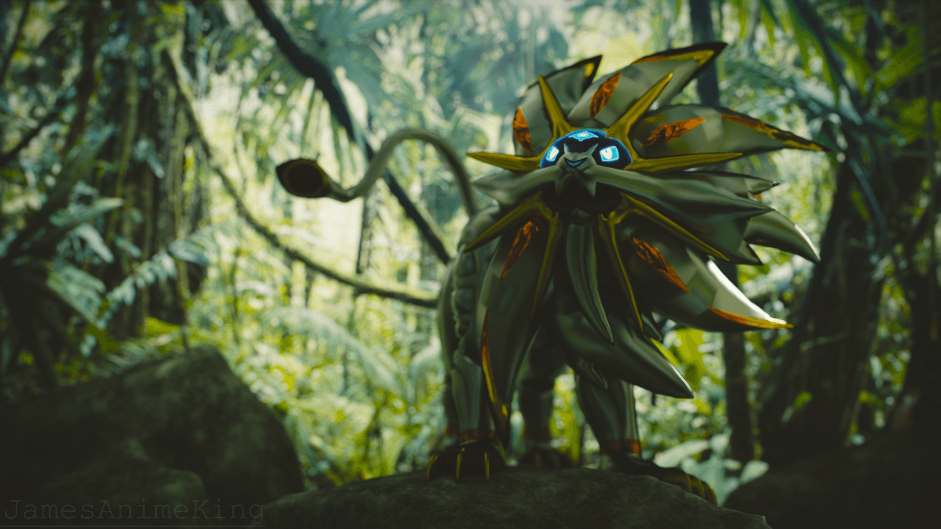 Pokemon Sun and Moon: Solgaleo Wallpaper Render