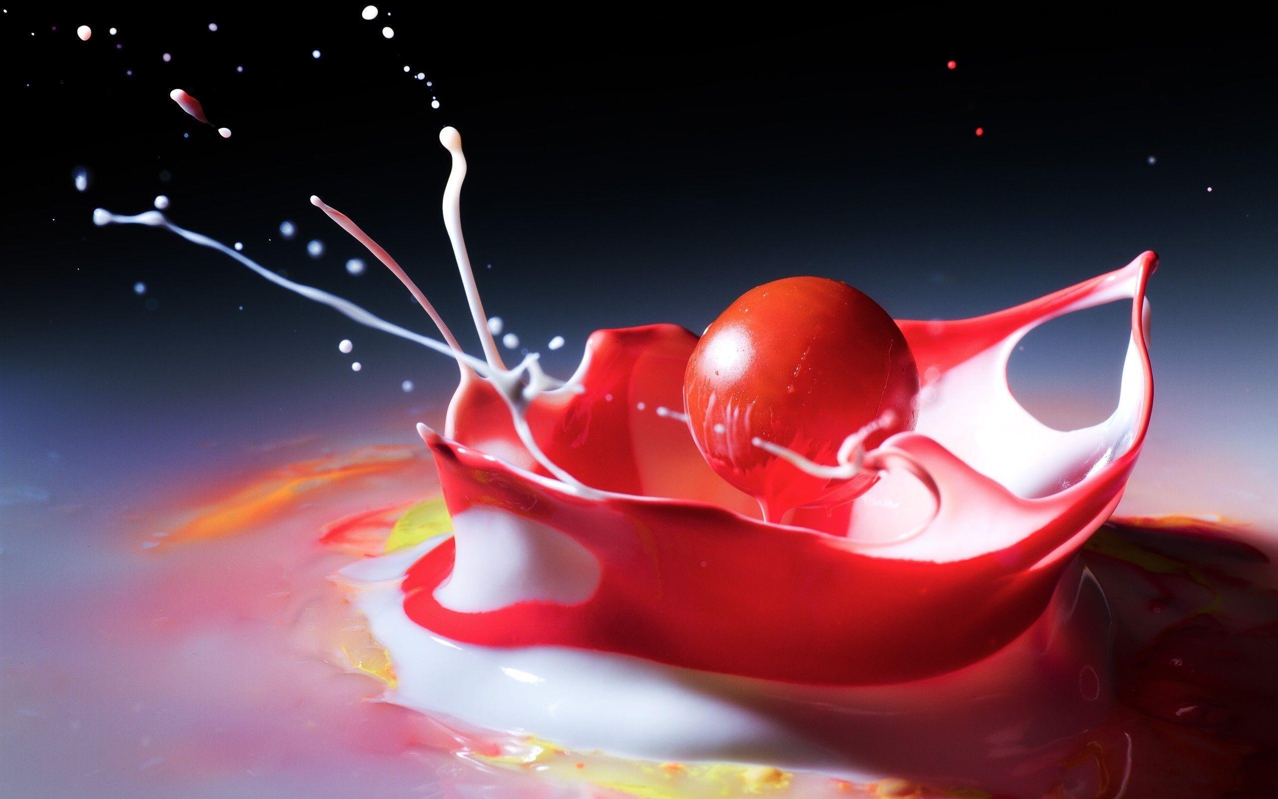 Wallpaper Close Up, Drop, Red, Spray, Liquid HD, Picture, Image