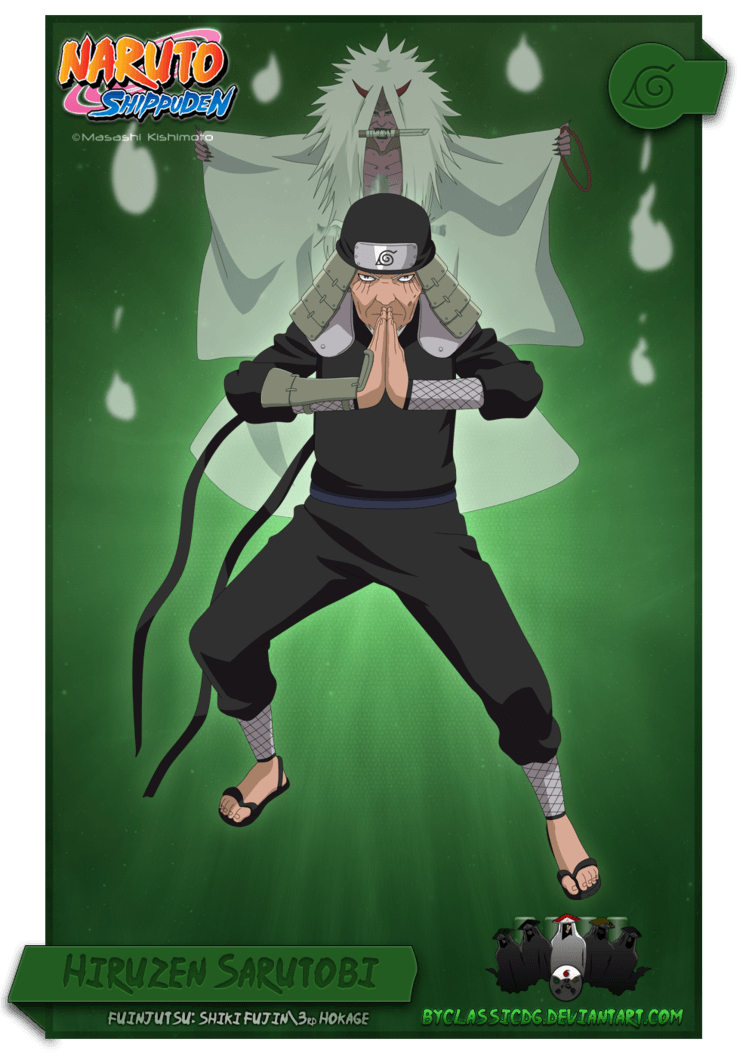 Download Caption: Third Hokage in a powerful stance Wallpaper