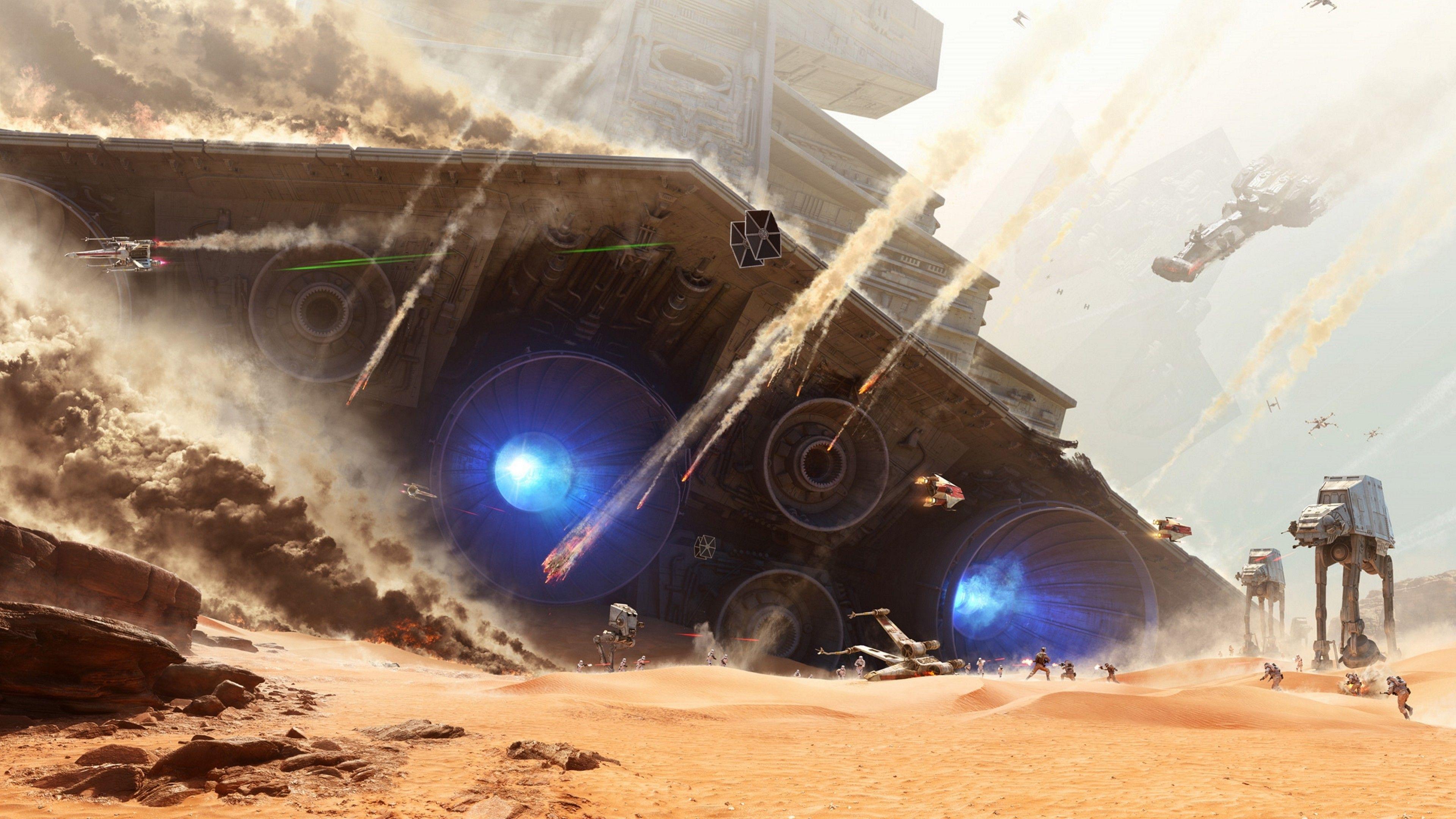 Desert, X Wing, Soldier, Tie Fighter, AT AT, Video Games, Star