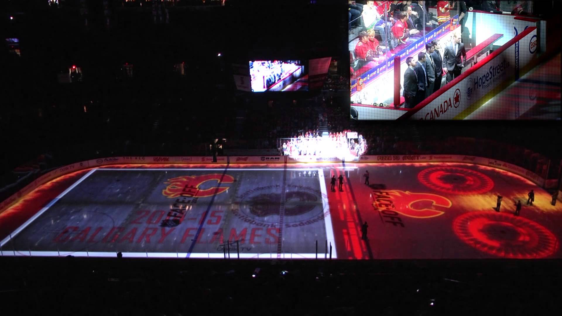 2014 15 Calgary Flames Home Opening 3D Ice Surface Pre Game