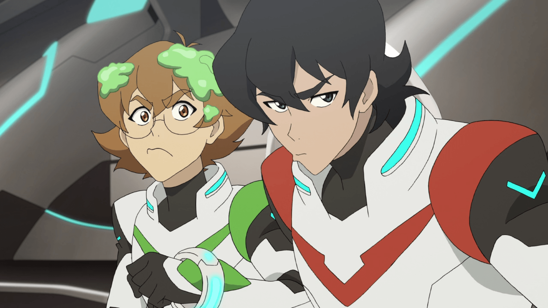 Pidge and Keith gives Princess Allura the stink eye after Allura