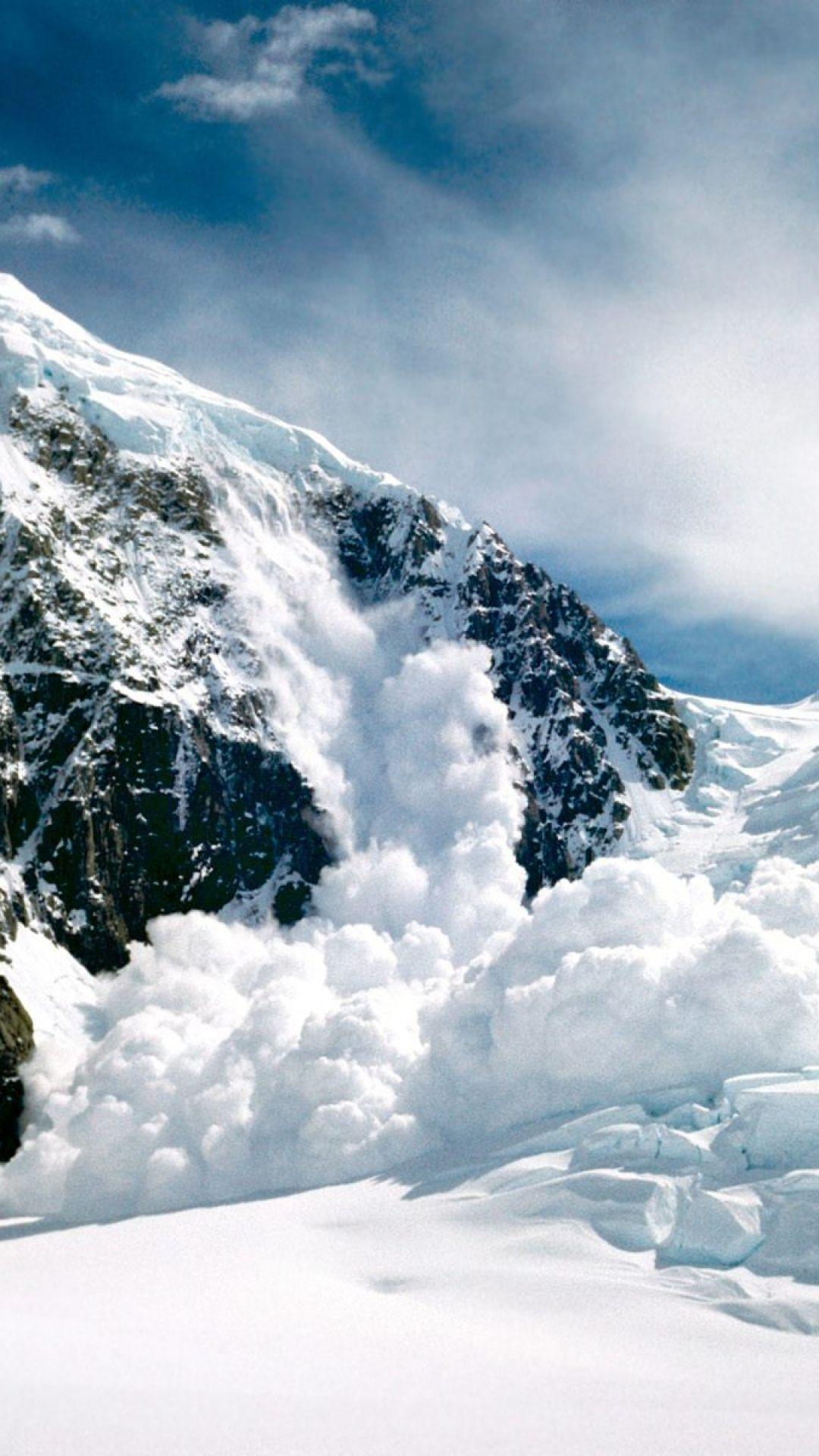 Download Wallpaper 1080x1920 Alaska, Mountains, Snow, Avalanche