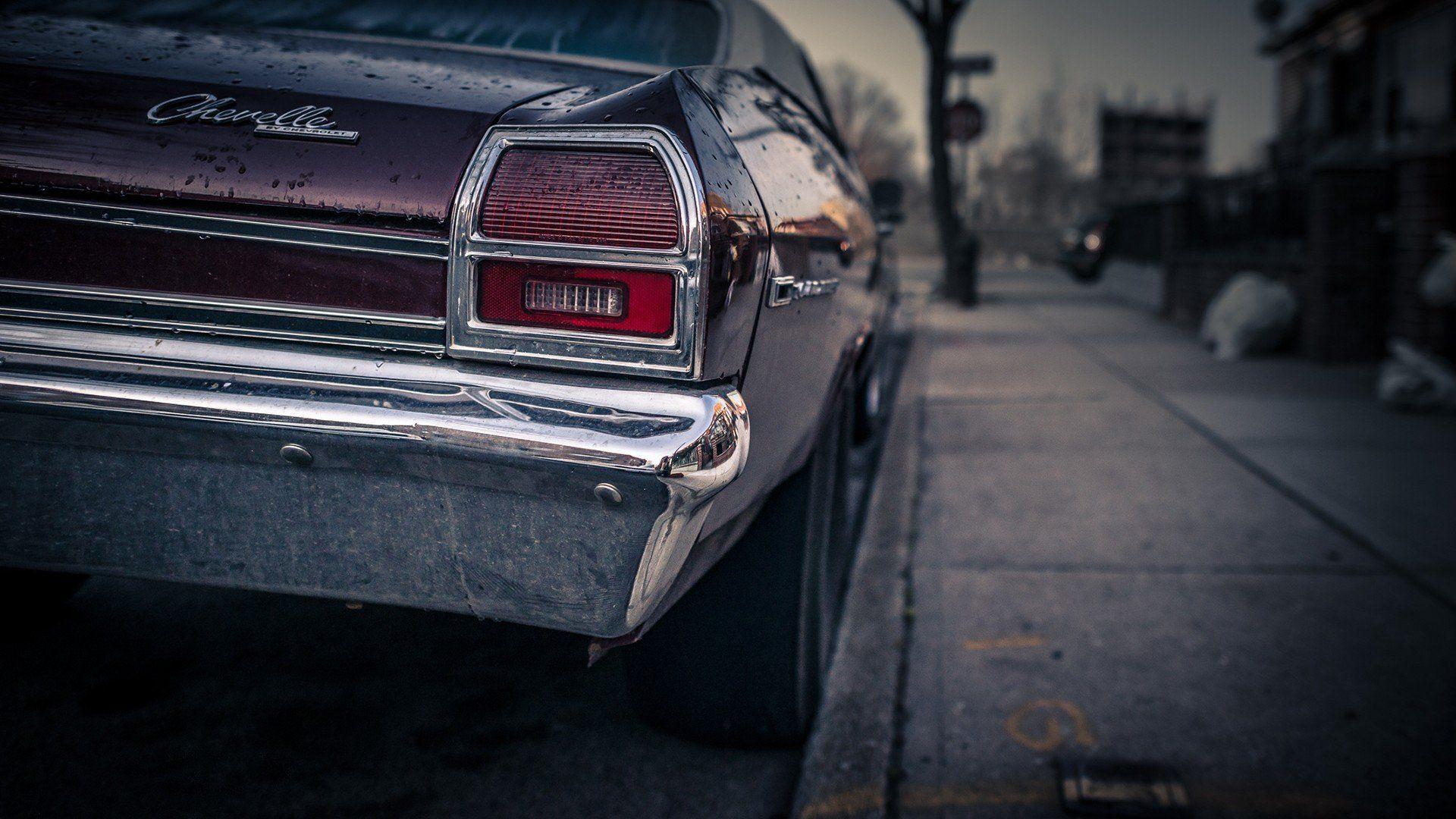 American Cars Chevelle Chevrolet Close Up Taillights Urban