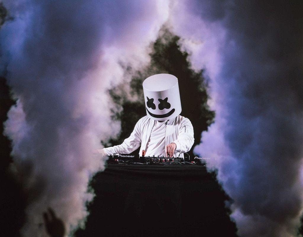Marshmello, music festival, smoke wallpaper. DJ Marshmello