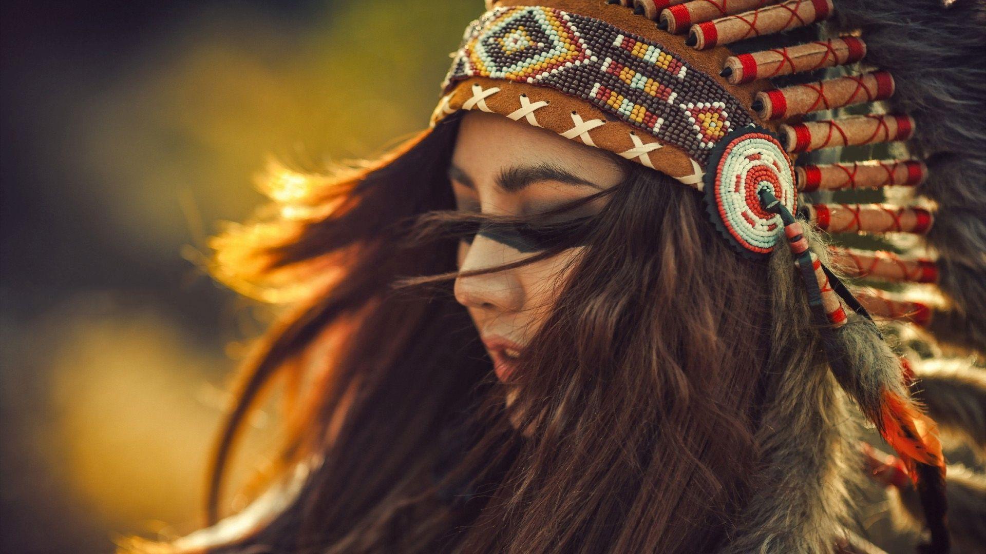 Beautiful Native American Woman Wallpaper