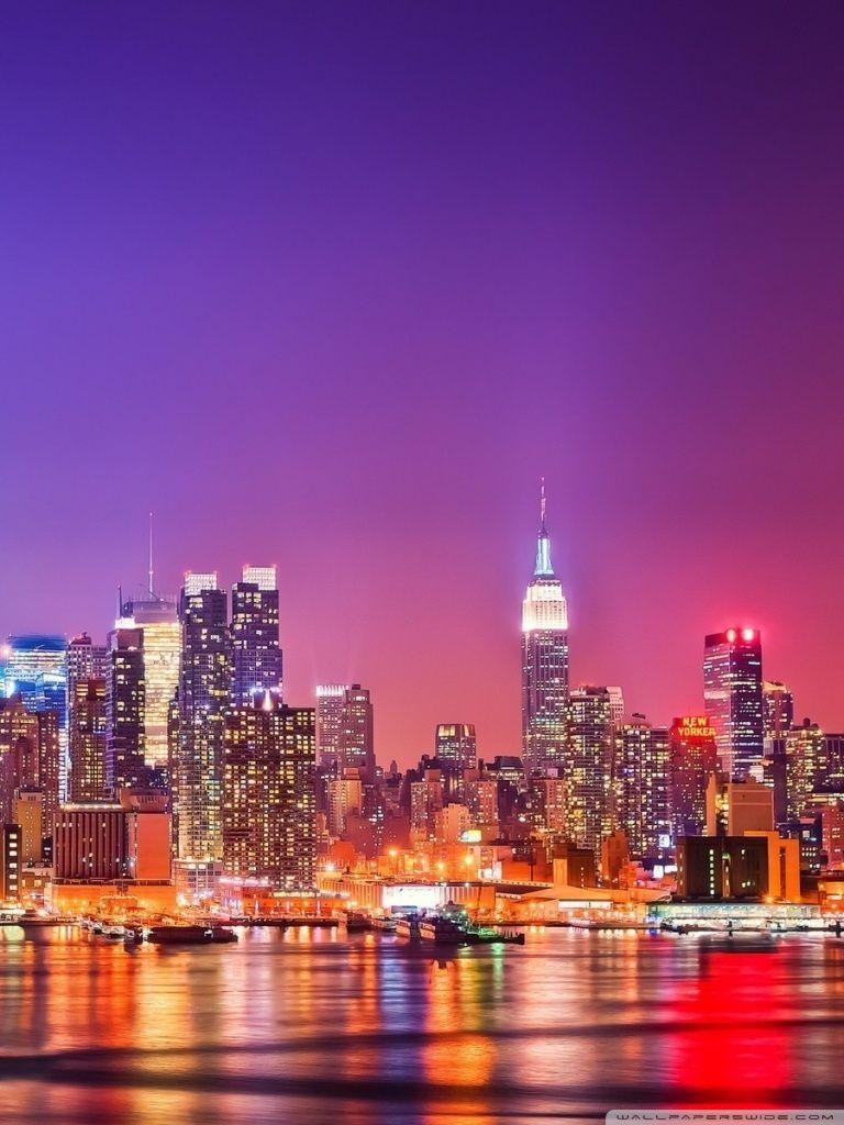 New York City Skyline at Night Ultra HD Desktop Background