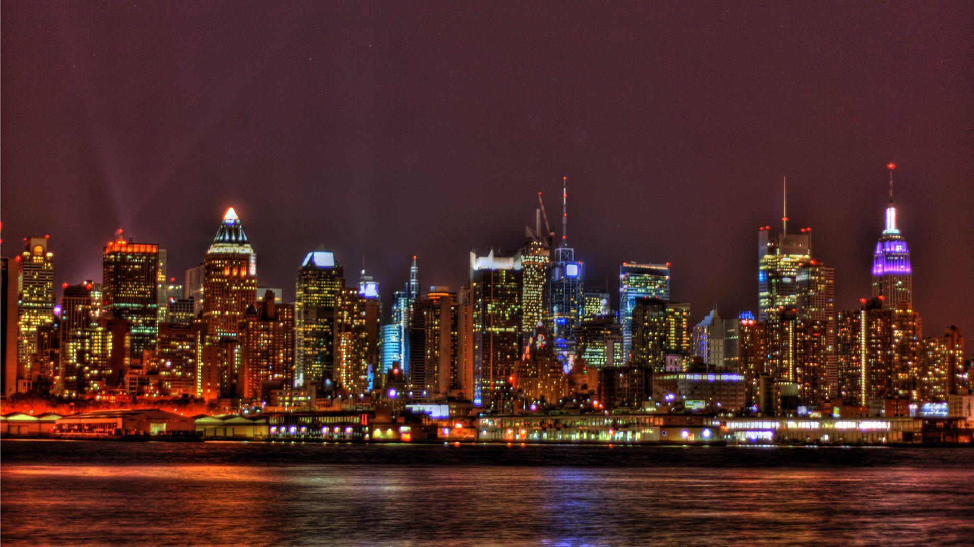 Ночной город нью йорк