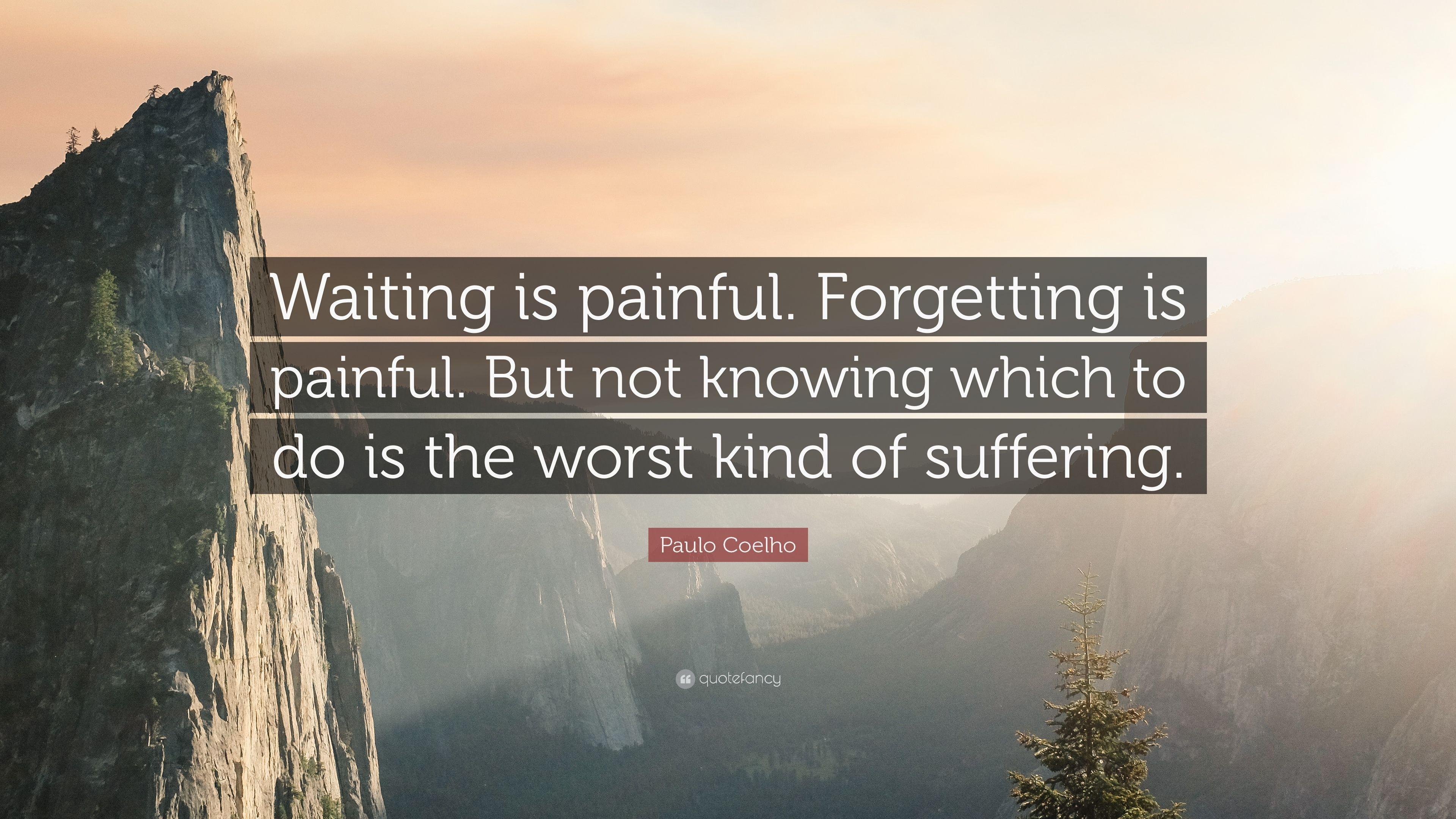 Paulo Coelho Quote: “Waiting is painful. Forgetting is painful