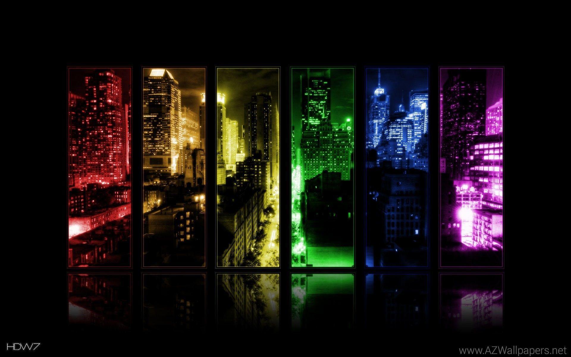 New York City In The Night Color Splash Wallpaper Desktop Background