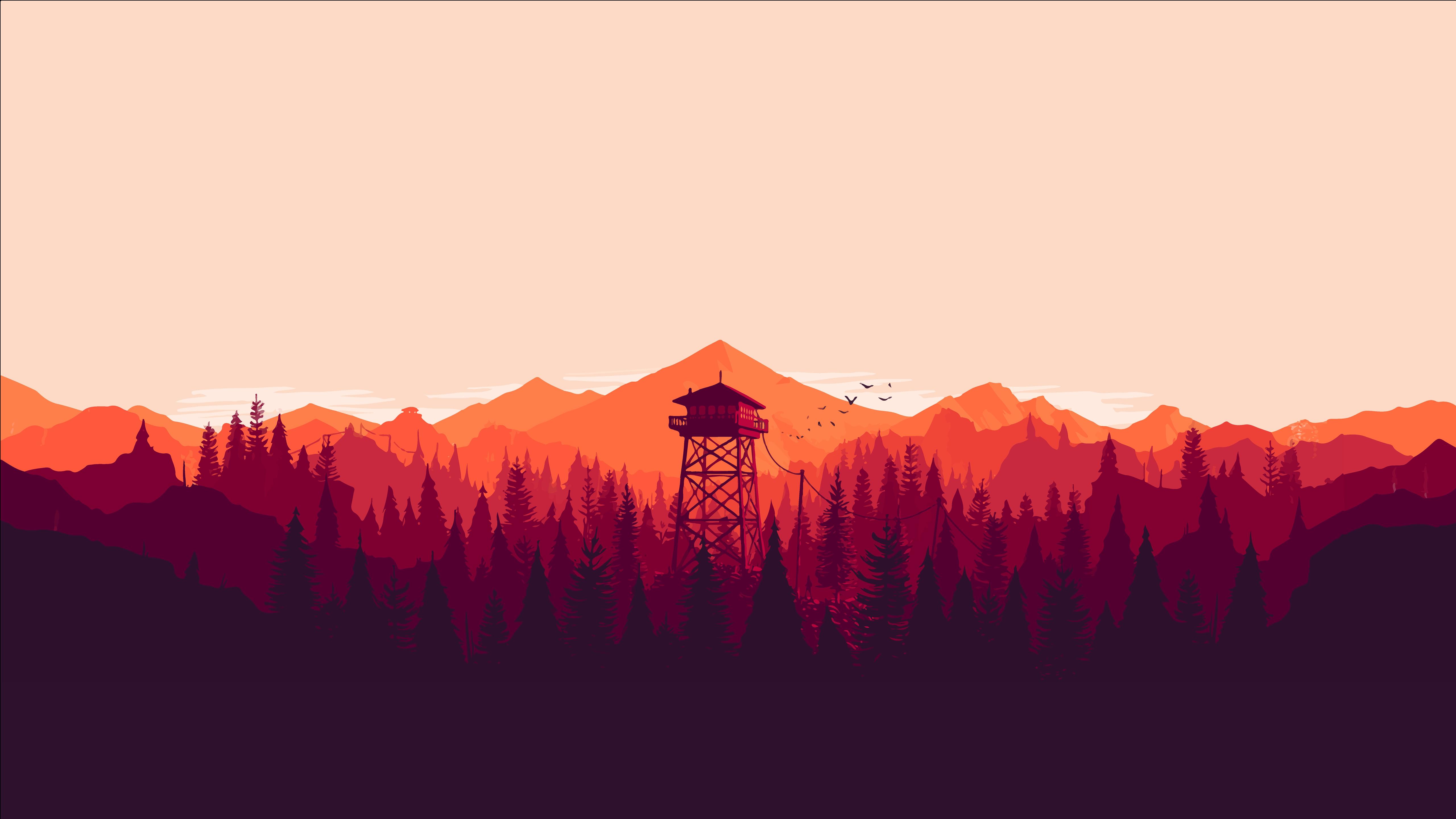 5K resolution (5120x2880) Firewatch Wallpaper Link in comments