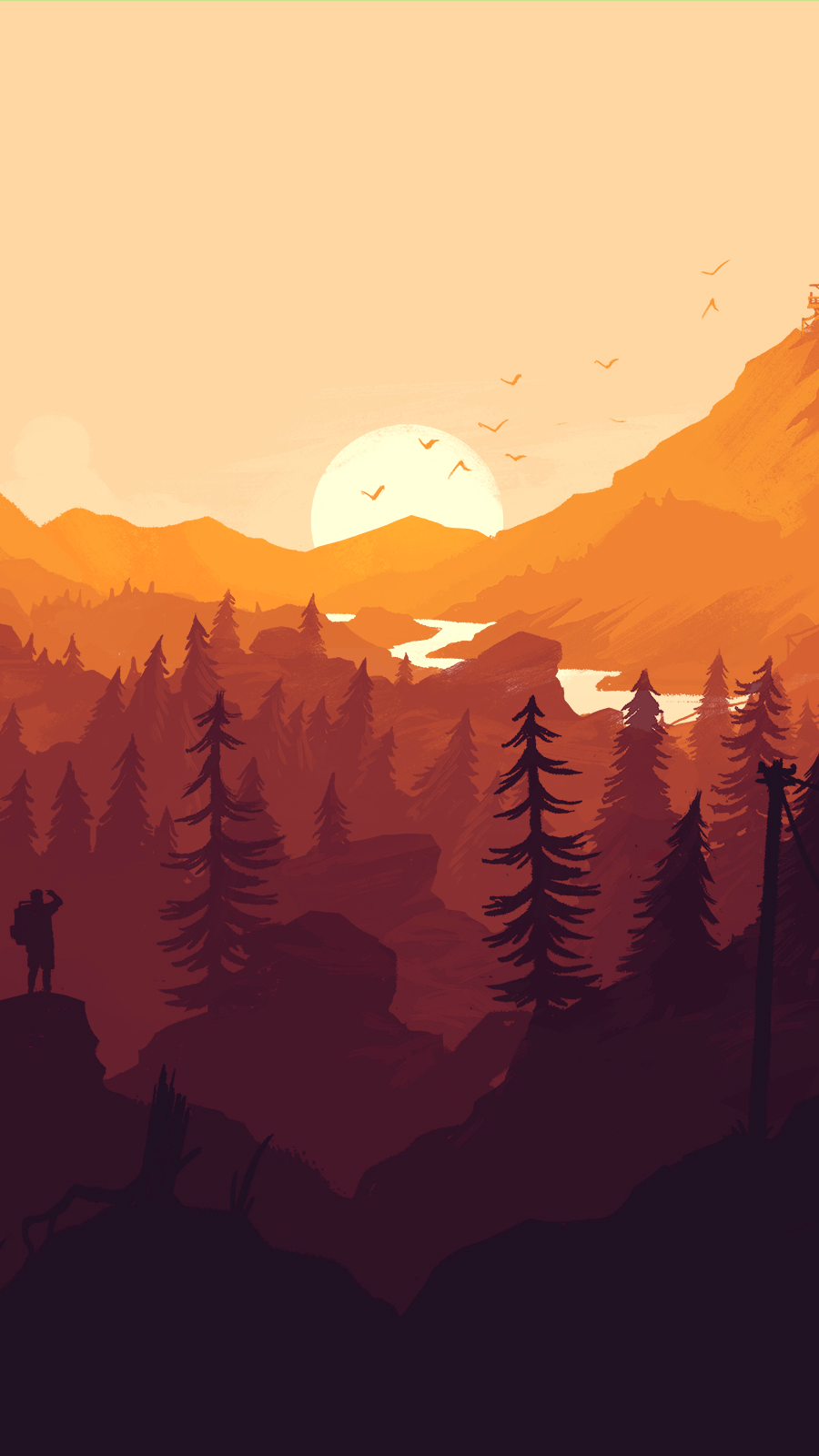 Firewatch (with changing wallpaper)