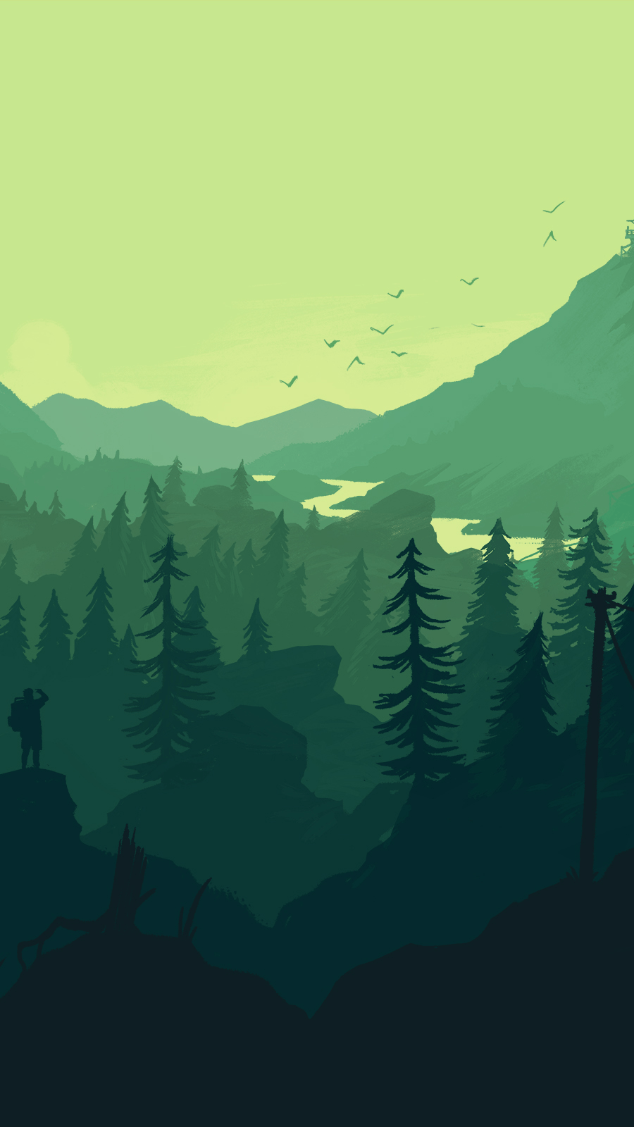 Firewatch (with changing wallpaper)