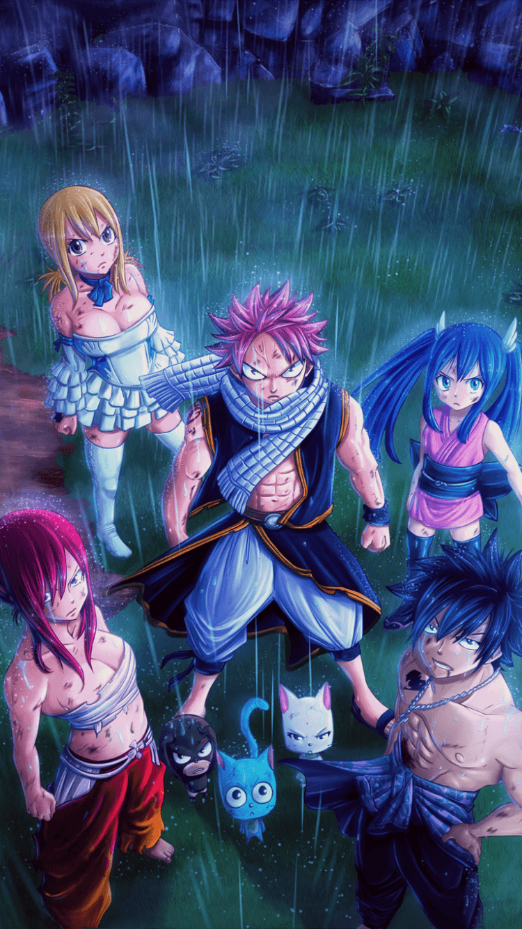 Anime Fairy Tail Erza Scarlet Wendy Marvell Rain Manga Lucy