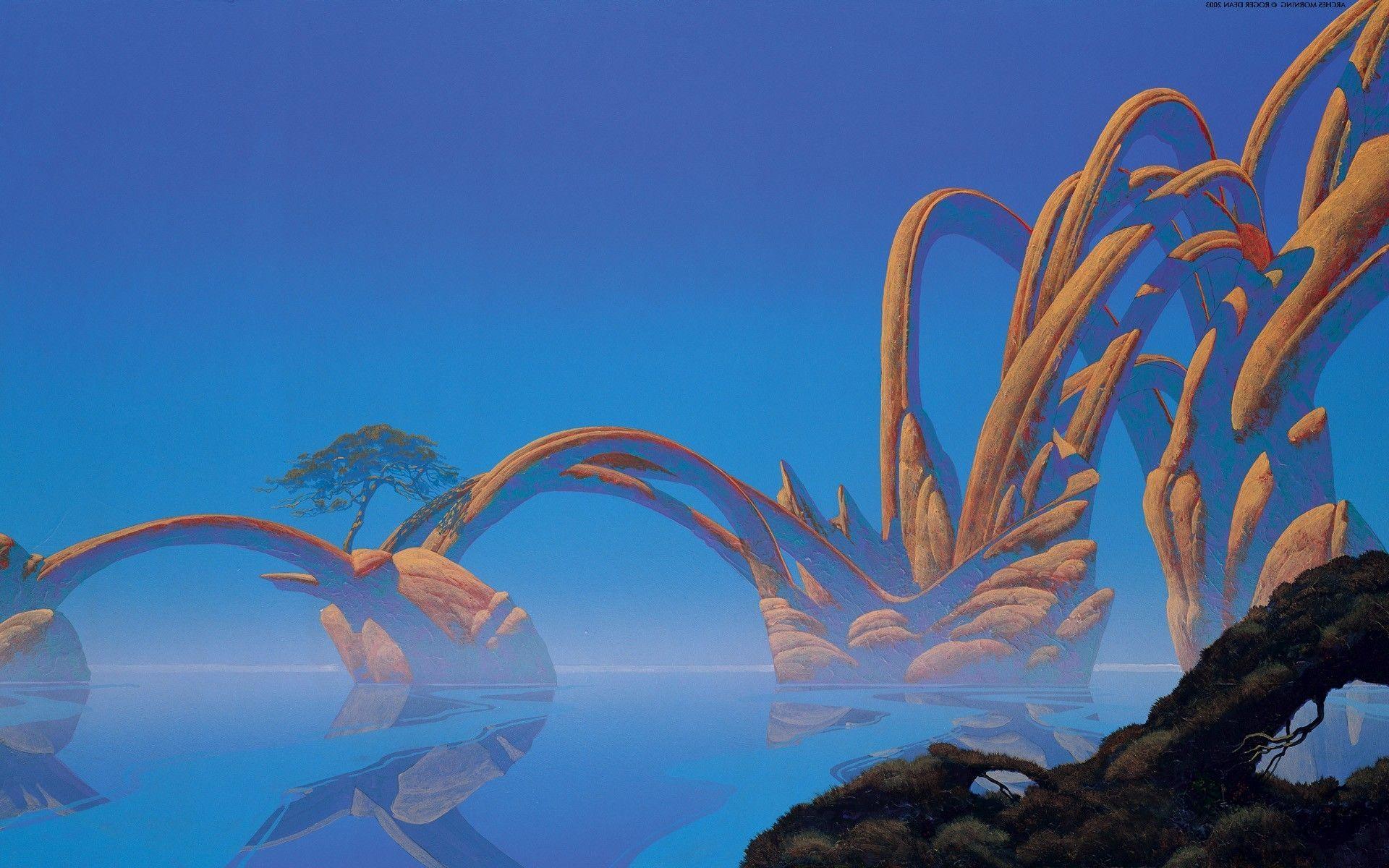 Roger Dean did many Yes album covers. Prog Rock