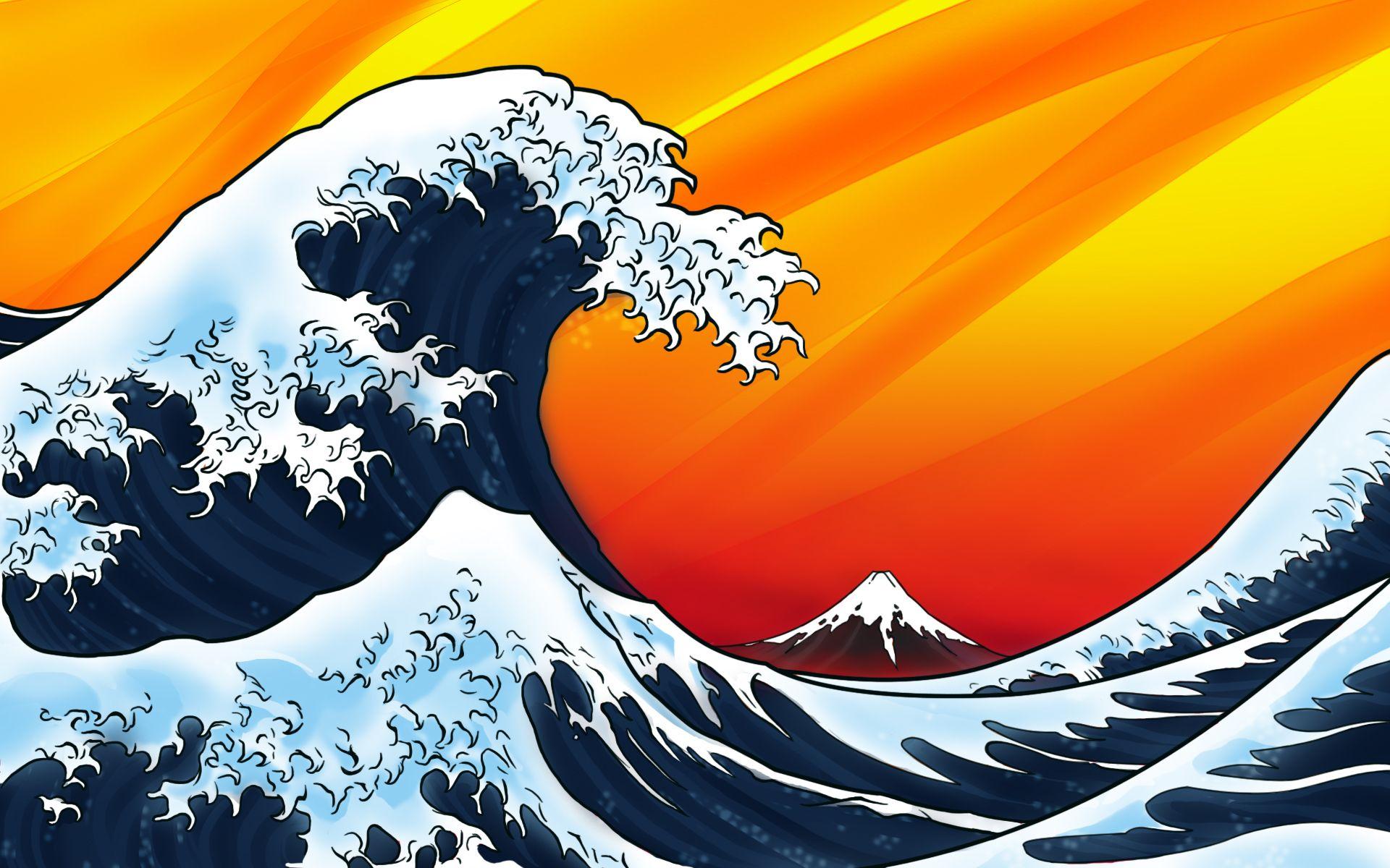 The great wave off kanagawa katsushika hokusai wallpaper