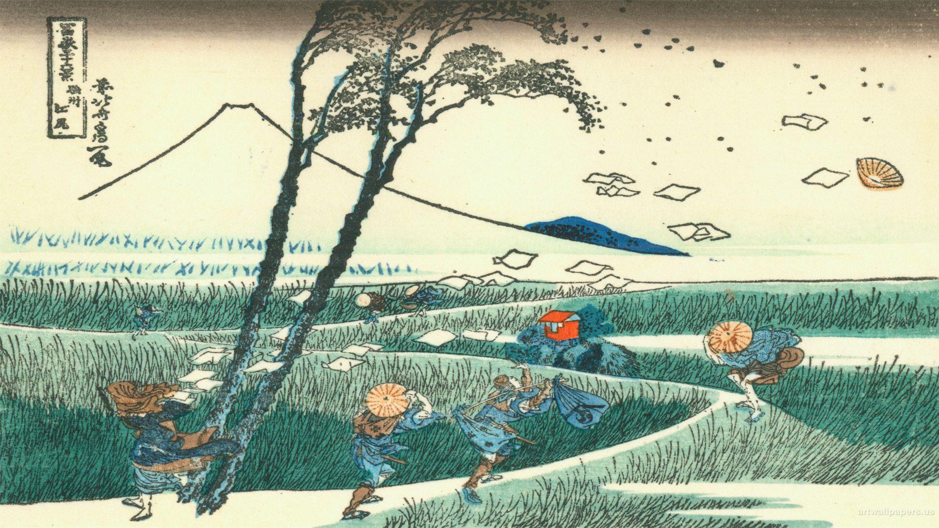 Hokusai The Great Wave At Kanagawa Art Print 1920x1080