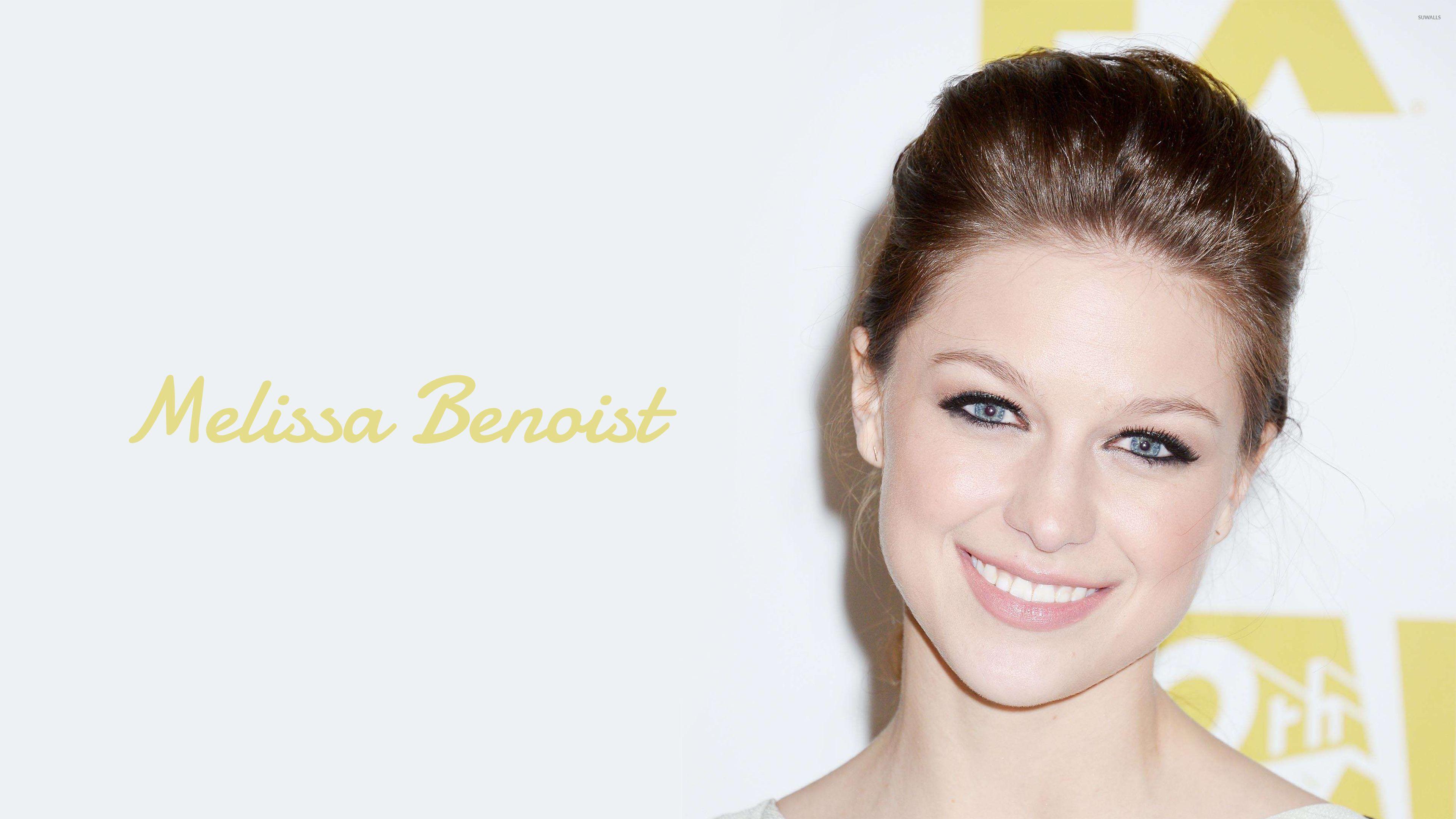 Melissa Benoist in a white shirt and jeans wallpaper
