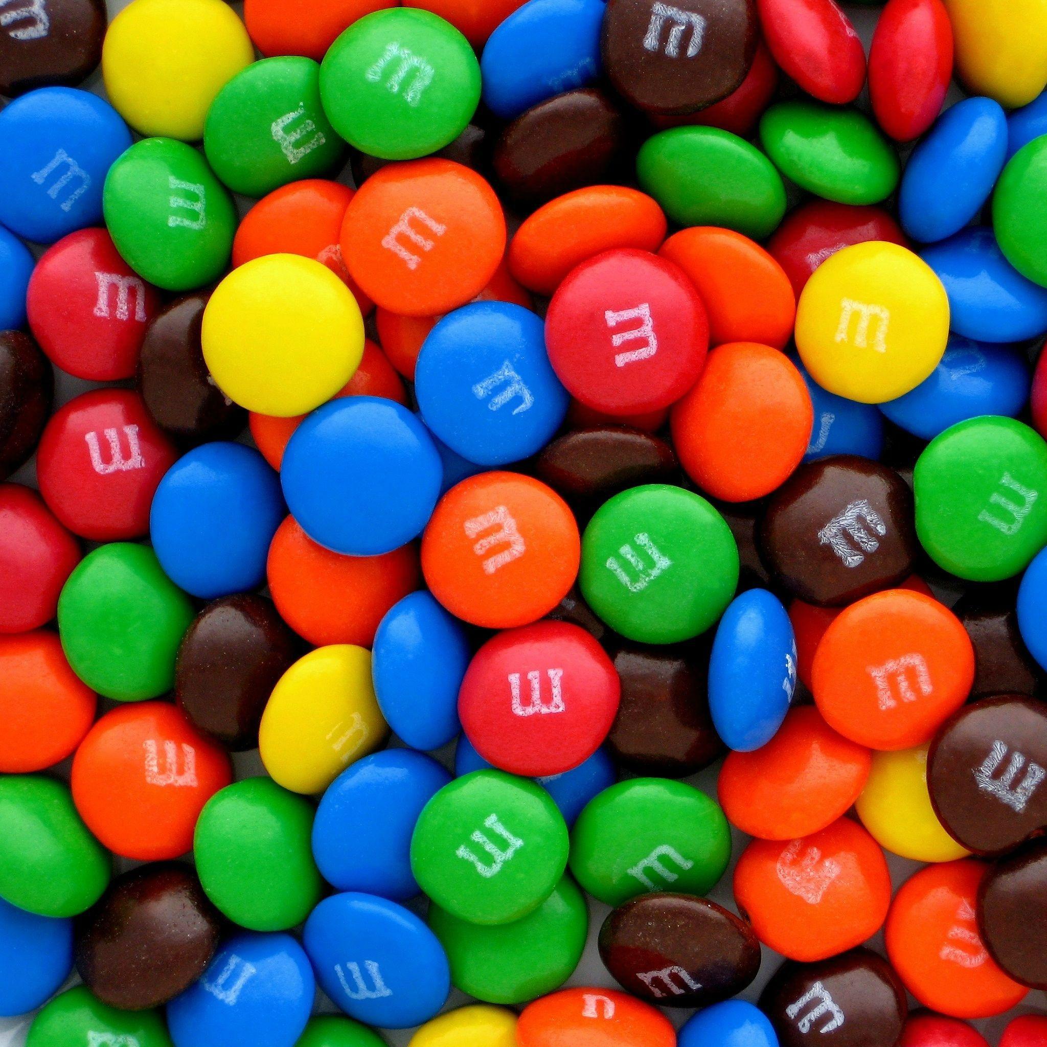 Colorful M&Ms Candy Pills Overlap iPad Air Wallpaper Download