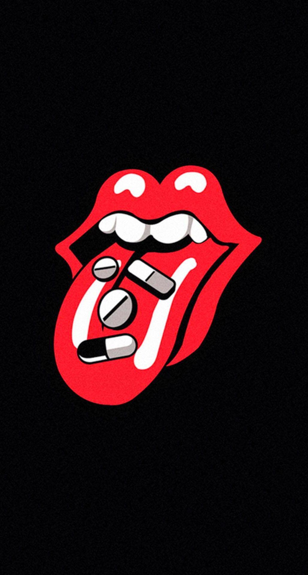 Rolling Stones Tongue Pills Drugs iPhone 6 Plus HD Wallpaper