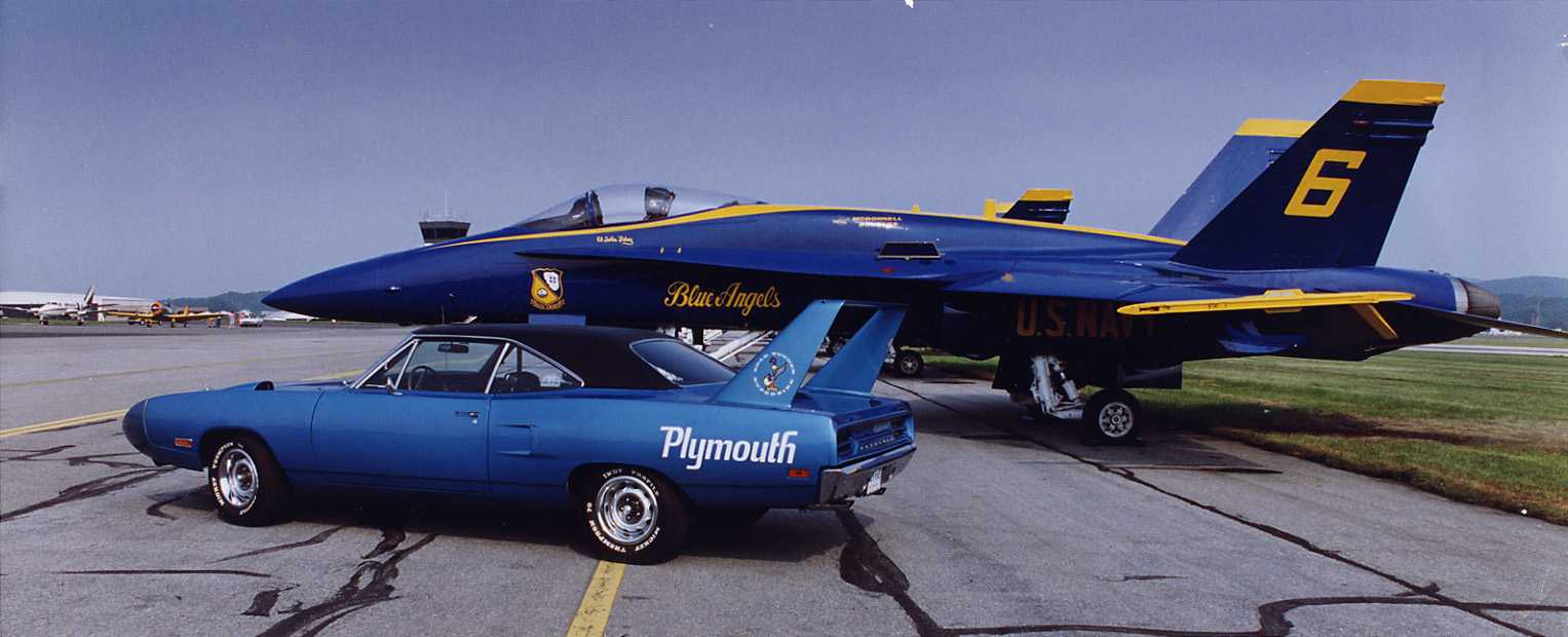 Plymouth Roadrunner Superbird F A 18 Blue Angel Navy Jetfighter